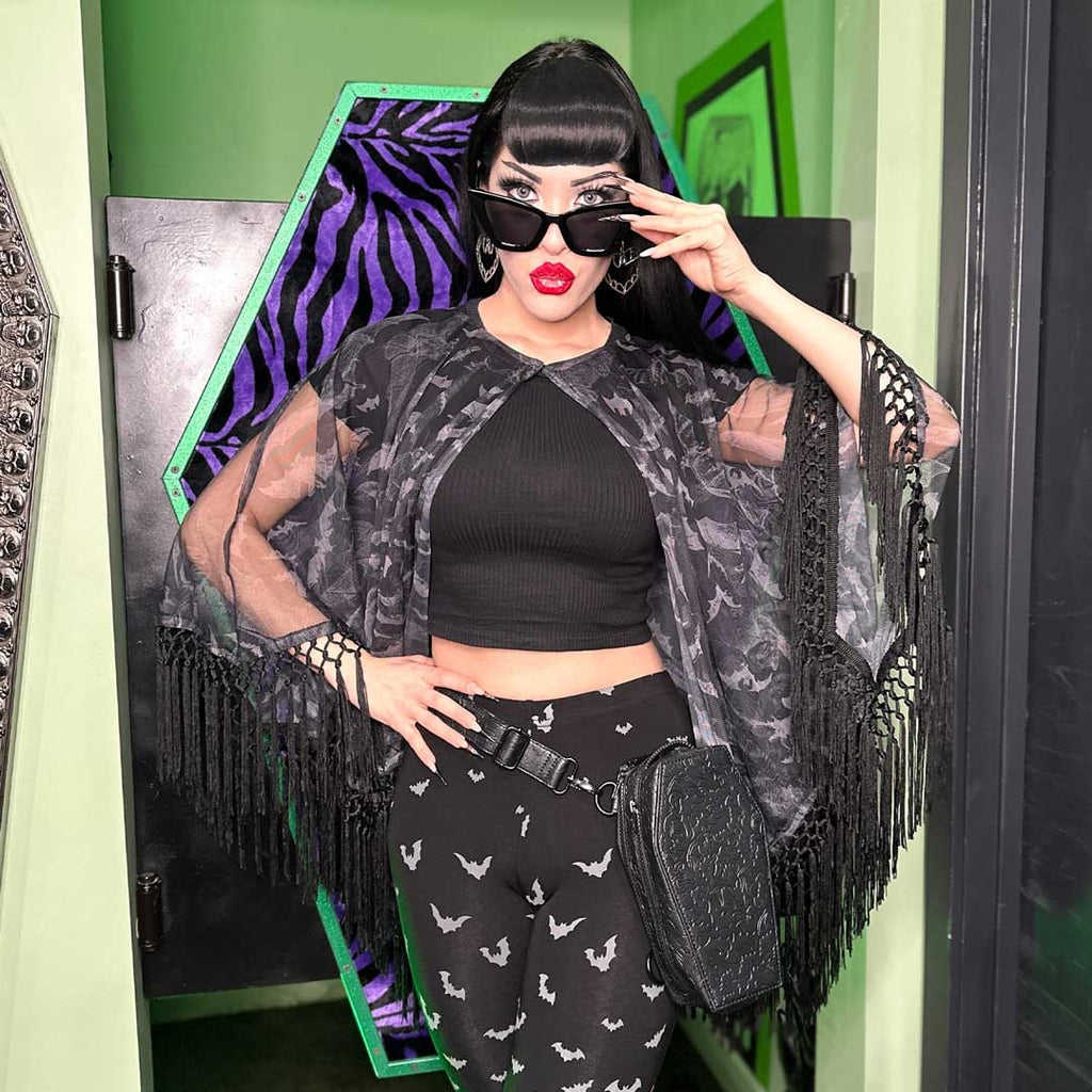 Kreepsville 666 Coffin Hip Pouch Embossed Bats