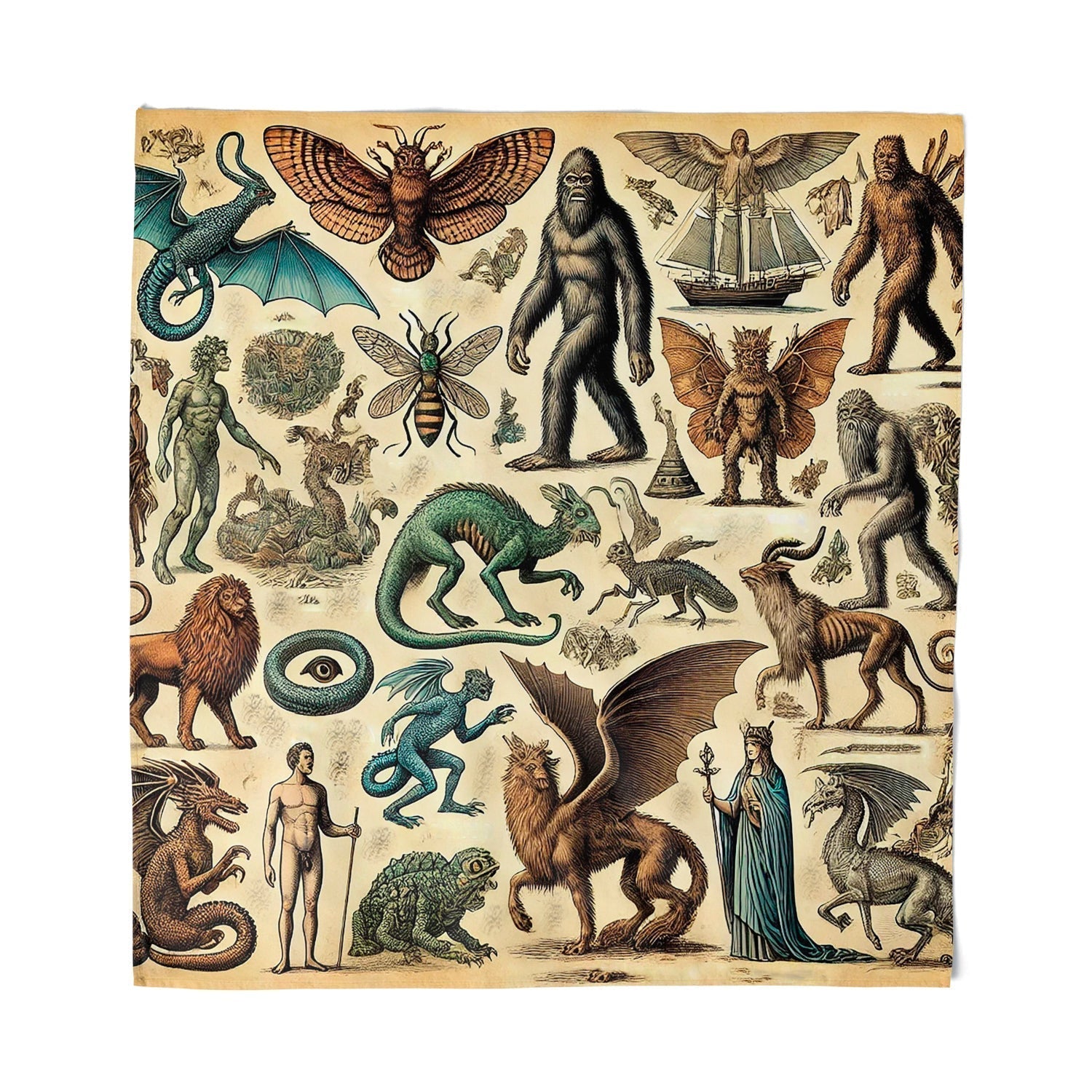 Original Underground Cryptids and Mythological Creatures Bandana