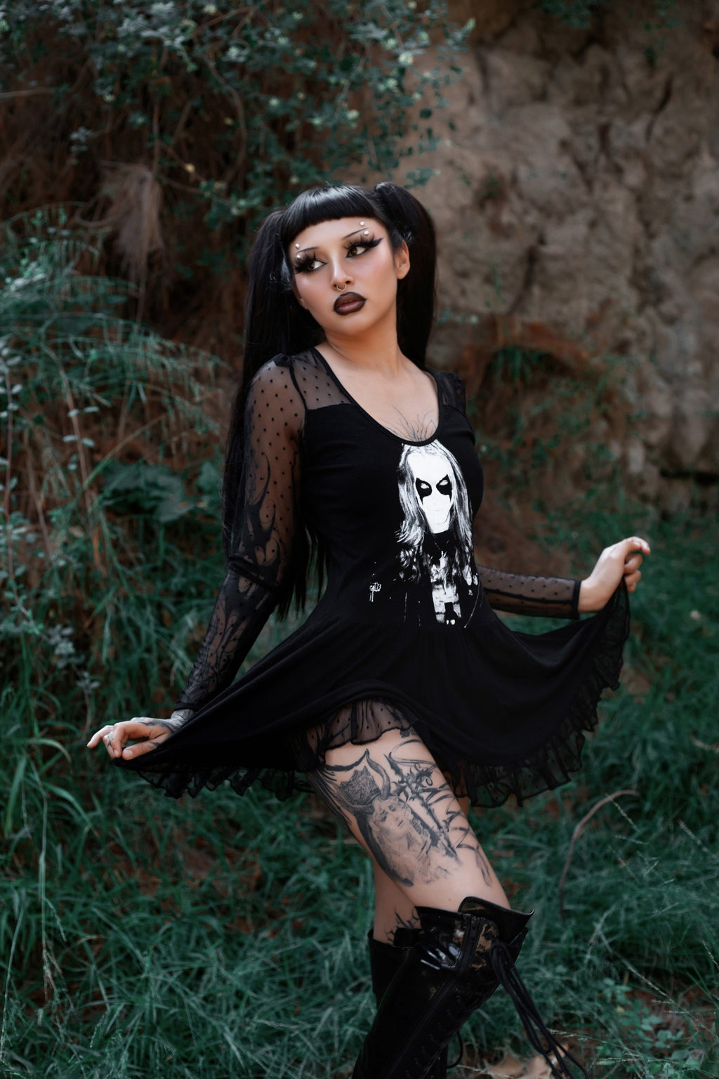 Vera's Eyecandy Dead Ballerina Metal Band Dress