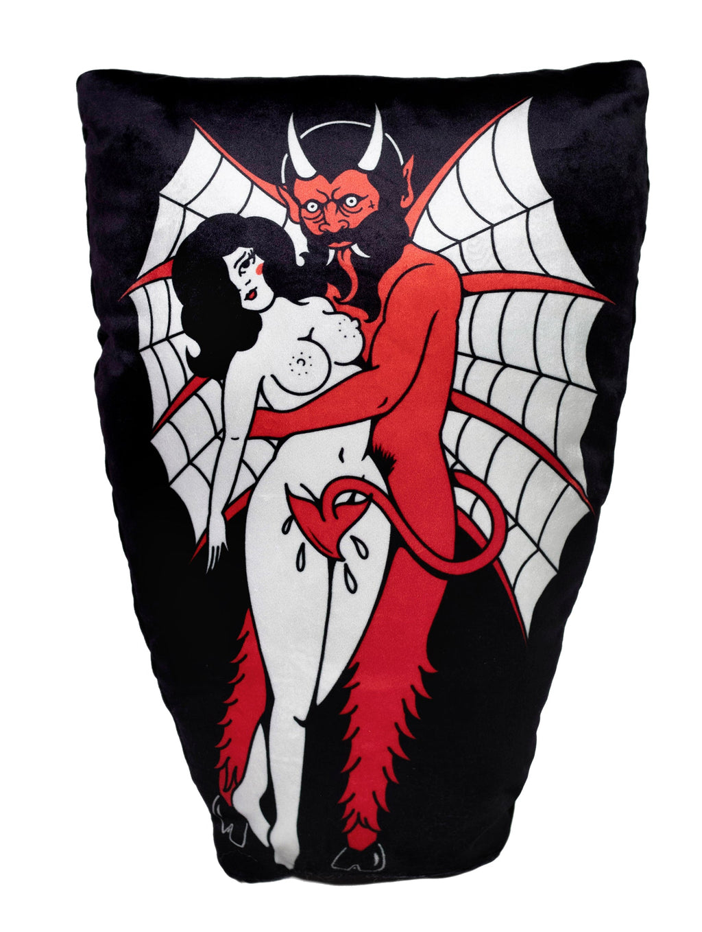 Vera's Eyecandy Devil Girl Velvet Throw Pillow