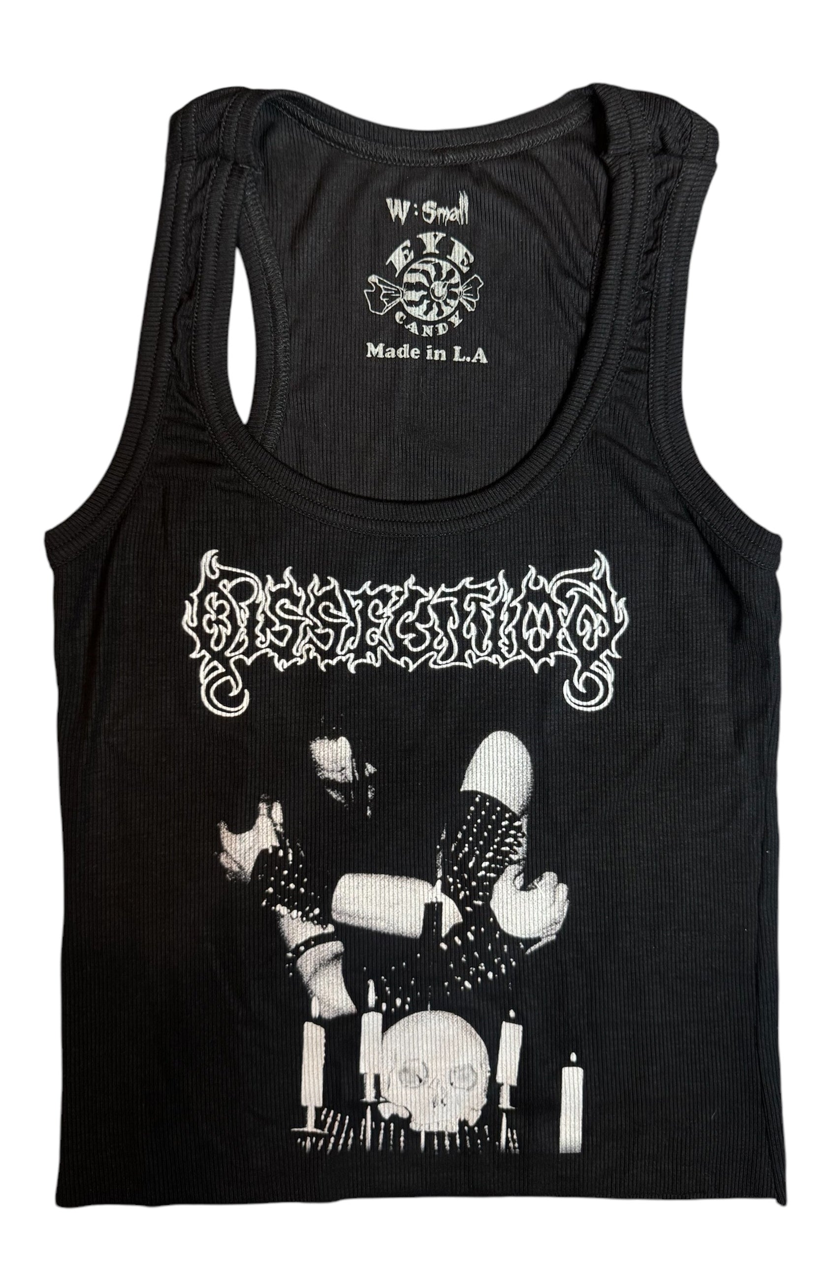 Vera's Eyecandy Dissection Ribbed Metal Tank Top