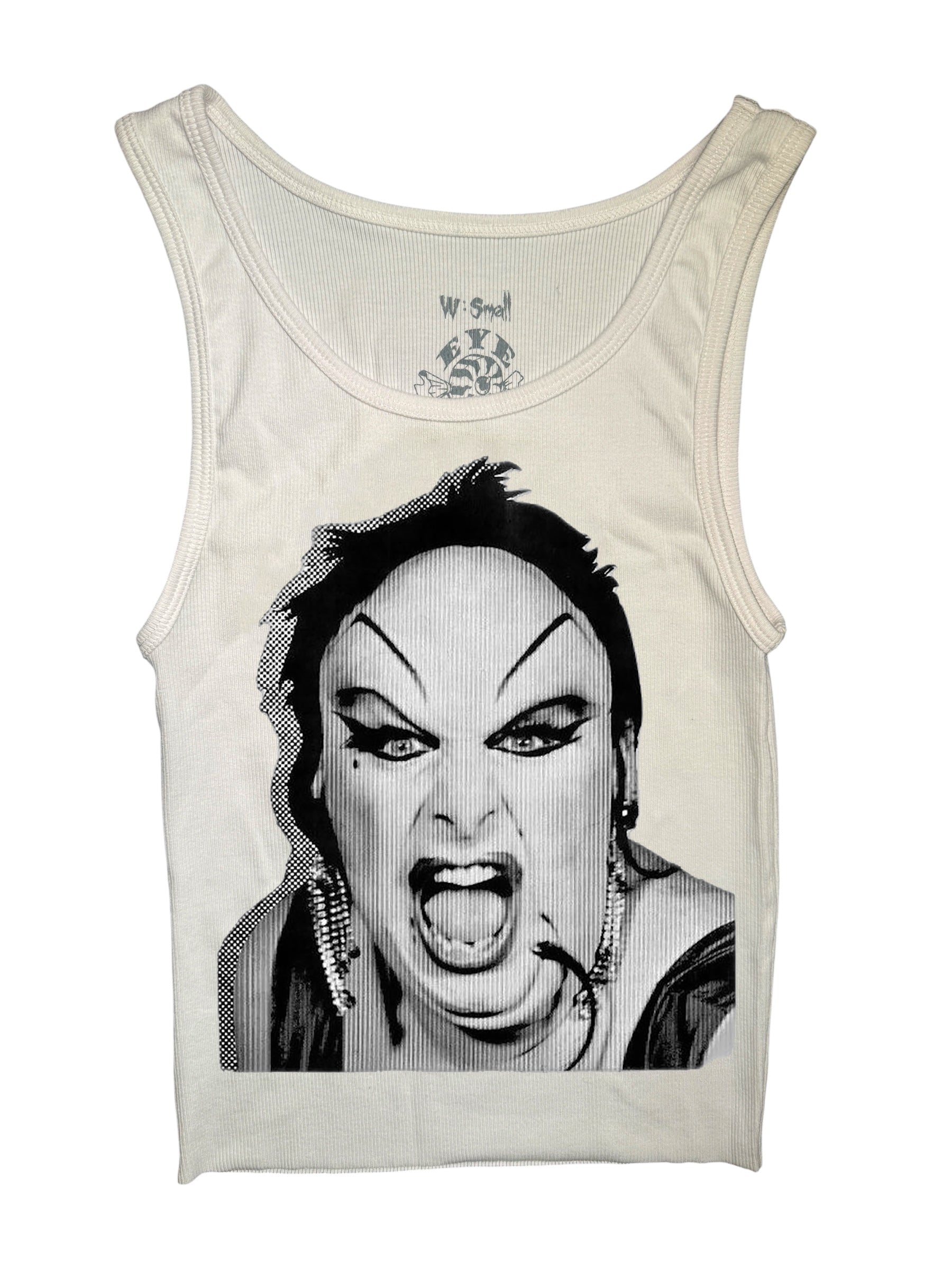 Vera's Eyecandy Divine Ribbed White Tank Top