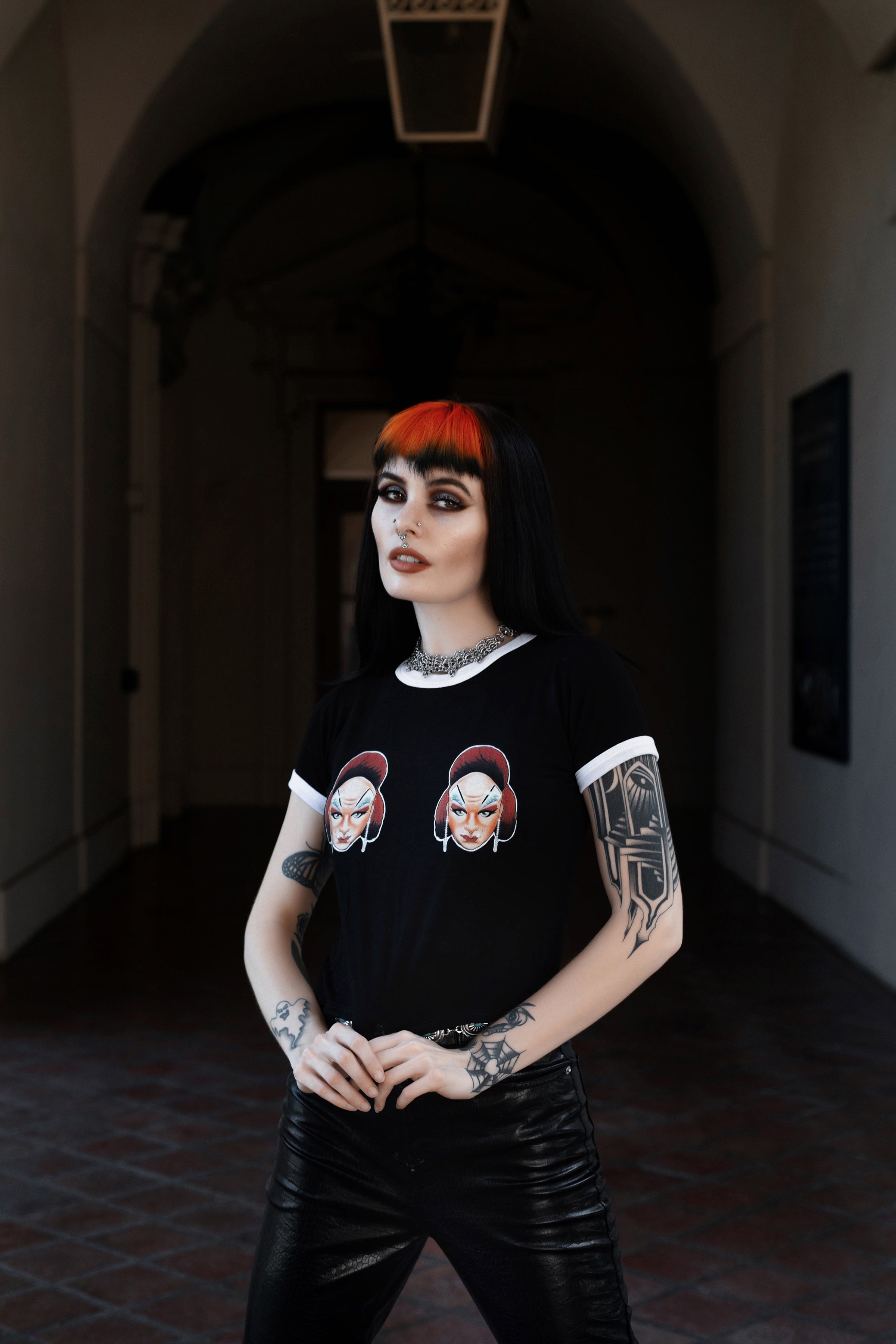 Vera's Eyecandy Divine Boobs Drag Icon Ringer Tee