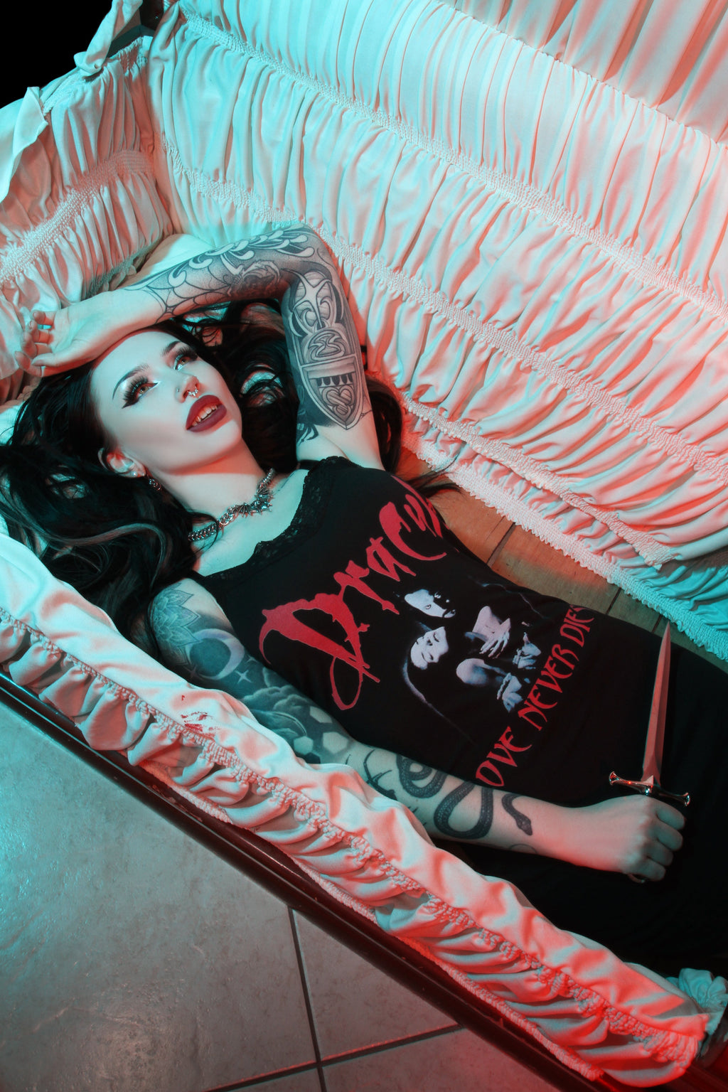 Vera's Eyecandy Dracula Love Never Dies Lace Strap Dress