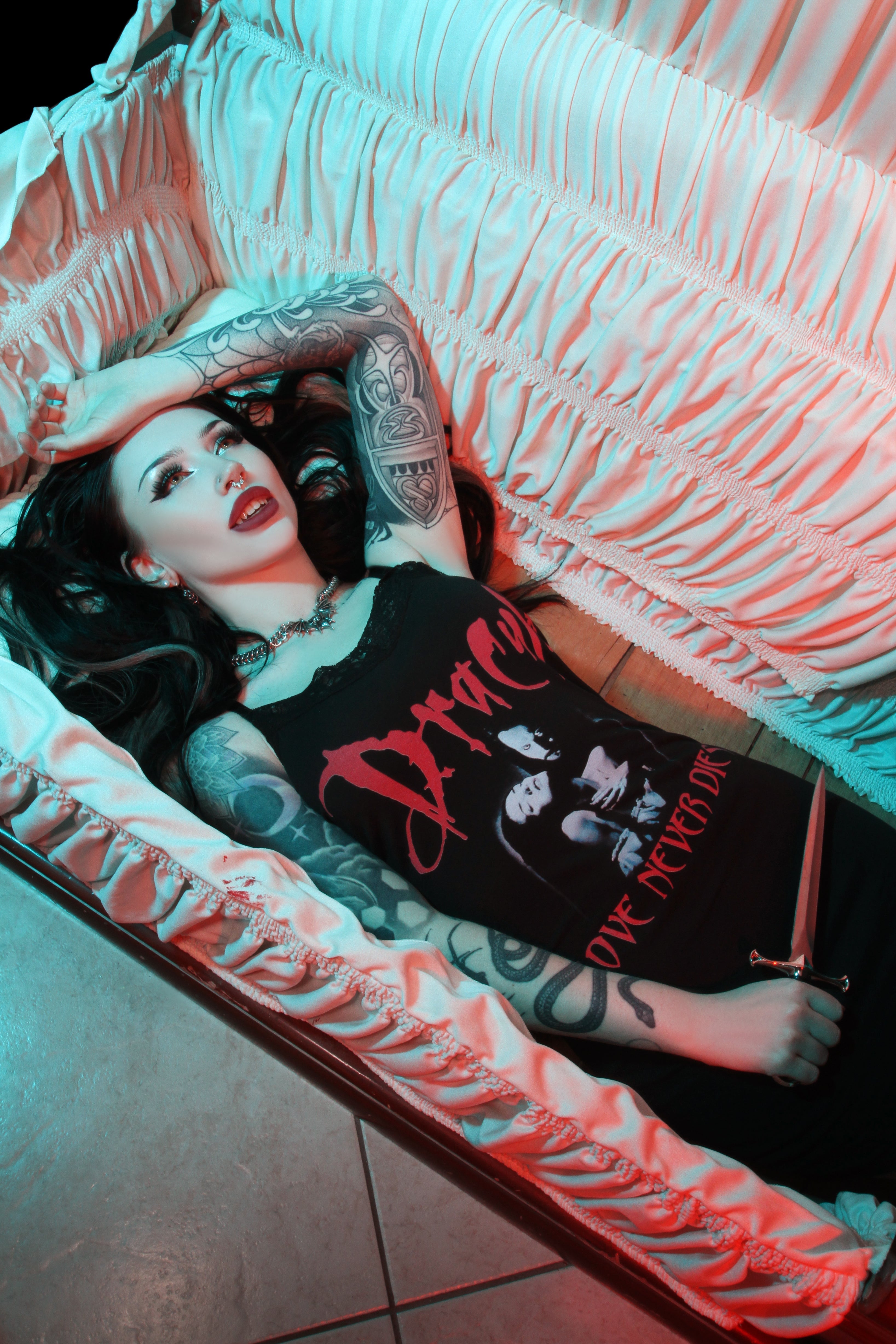 Vera's Eyecandy Dracula Love Never Dies Lace Strap Dress