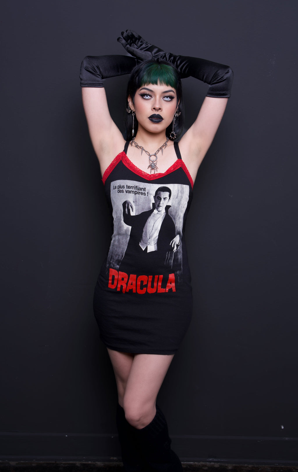 Vera's Eyecandy Dracula Red Lace Strap Dress