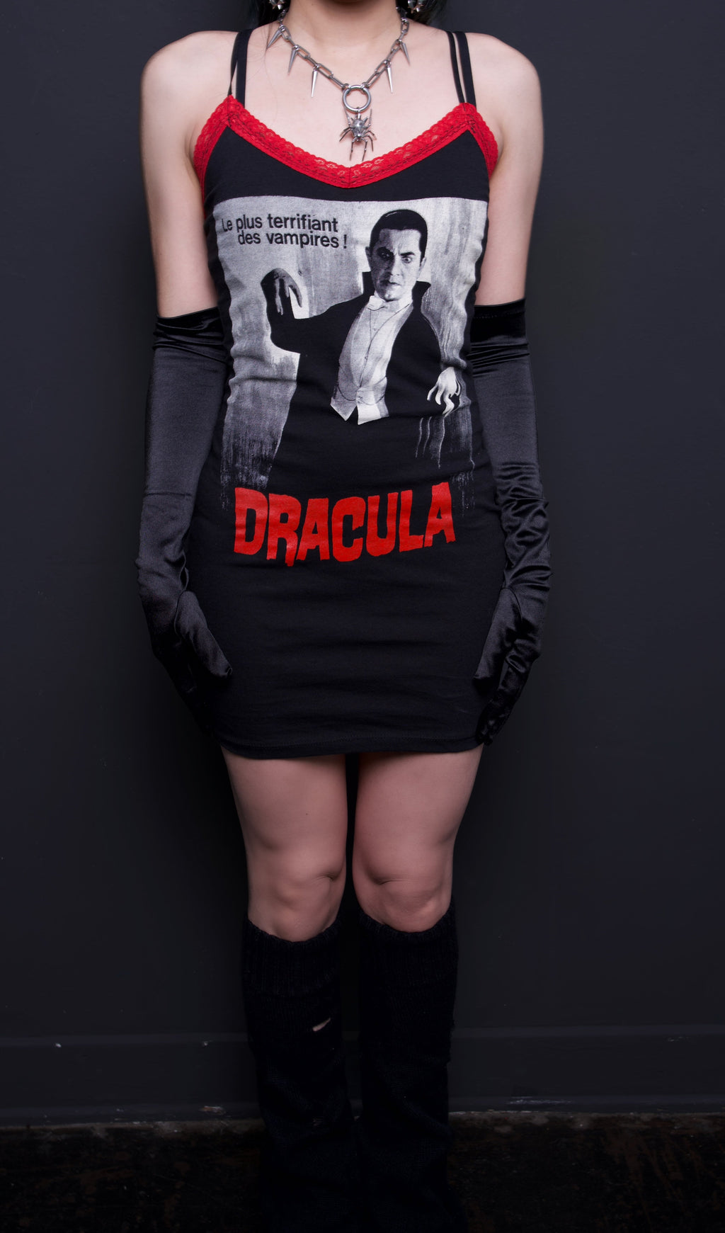 Vera's Eyecandy Dracula Red Lace Strap Dress
