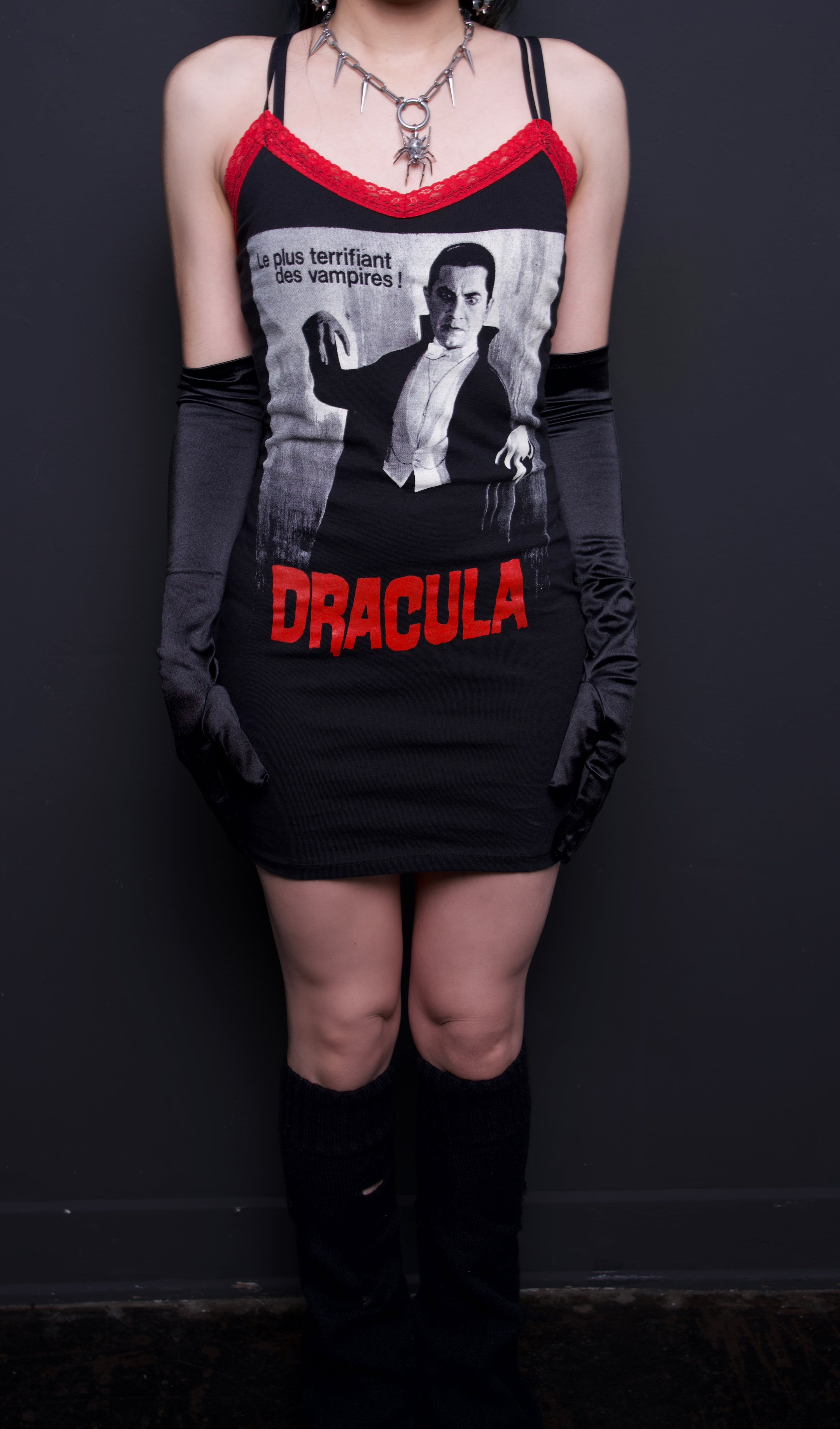 Vera's Eyecandy Dracula Red Lace Strap Dress