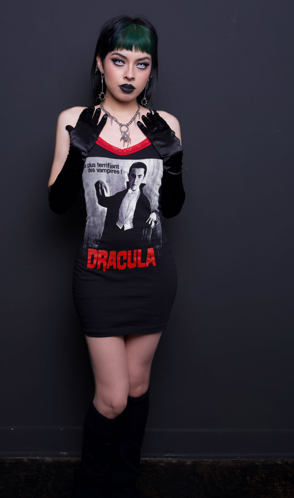 Vera's Eyecandy Dracula Red Lace Strap Dress