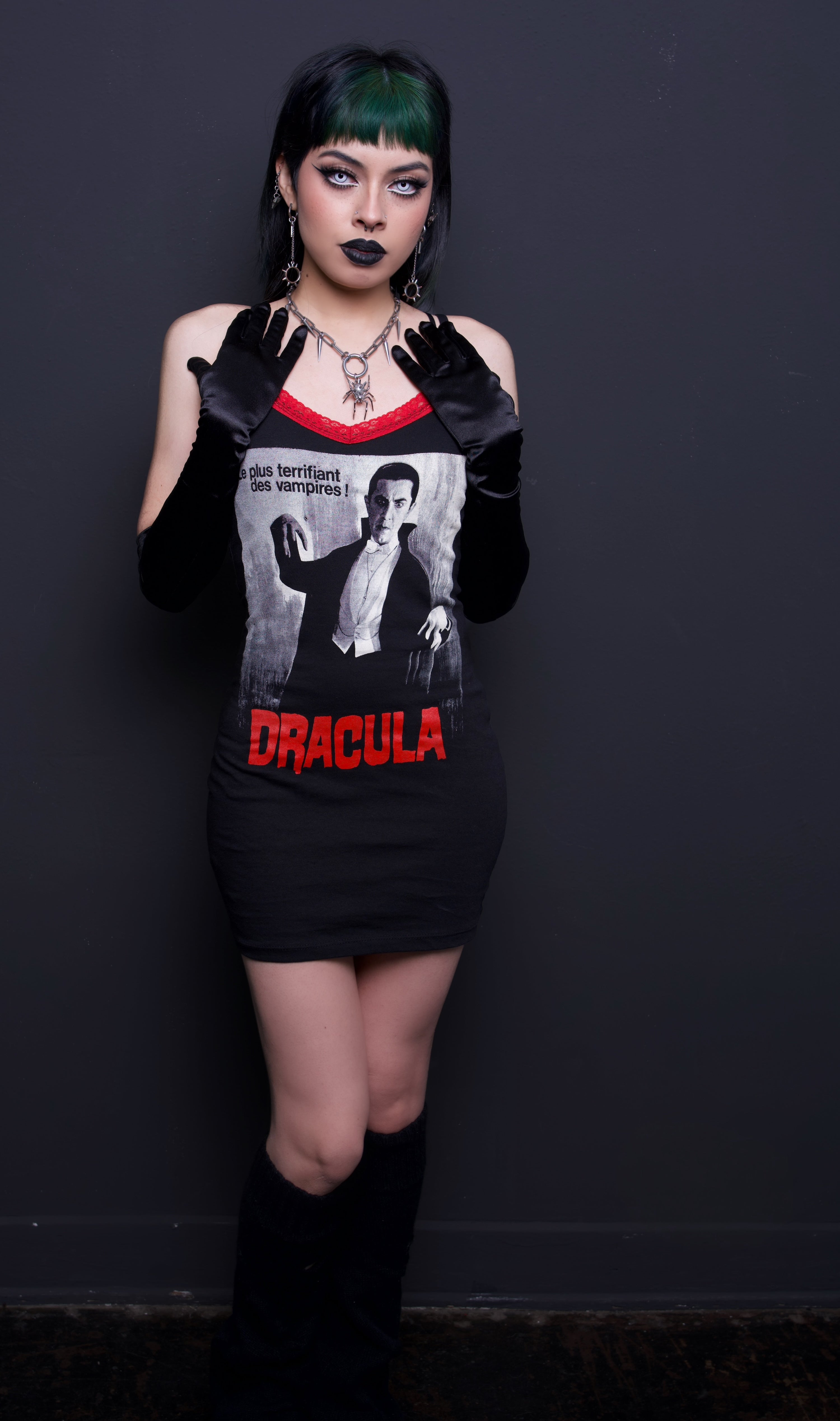 Vera's Eyecandy Dracula Red Lace Strap Dress