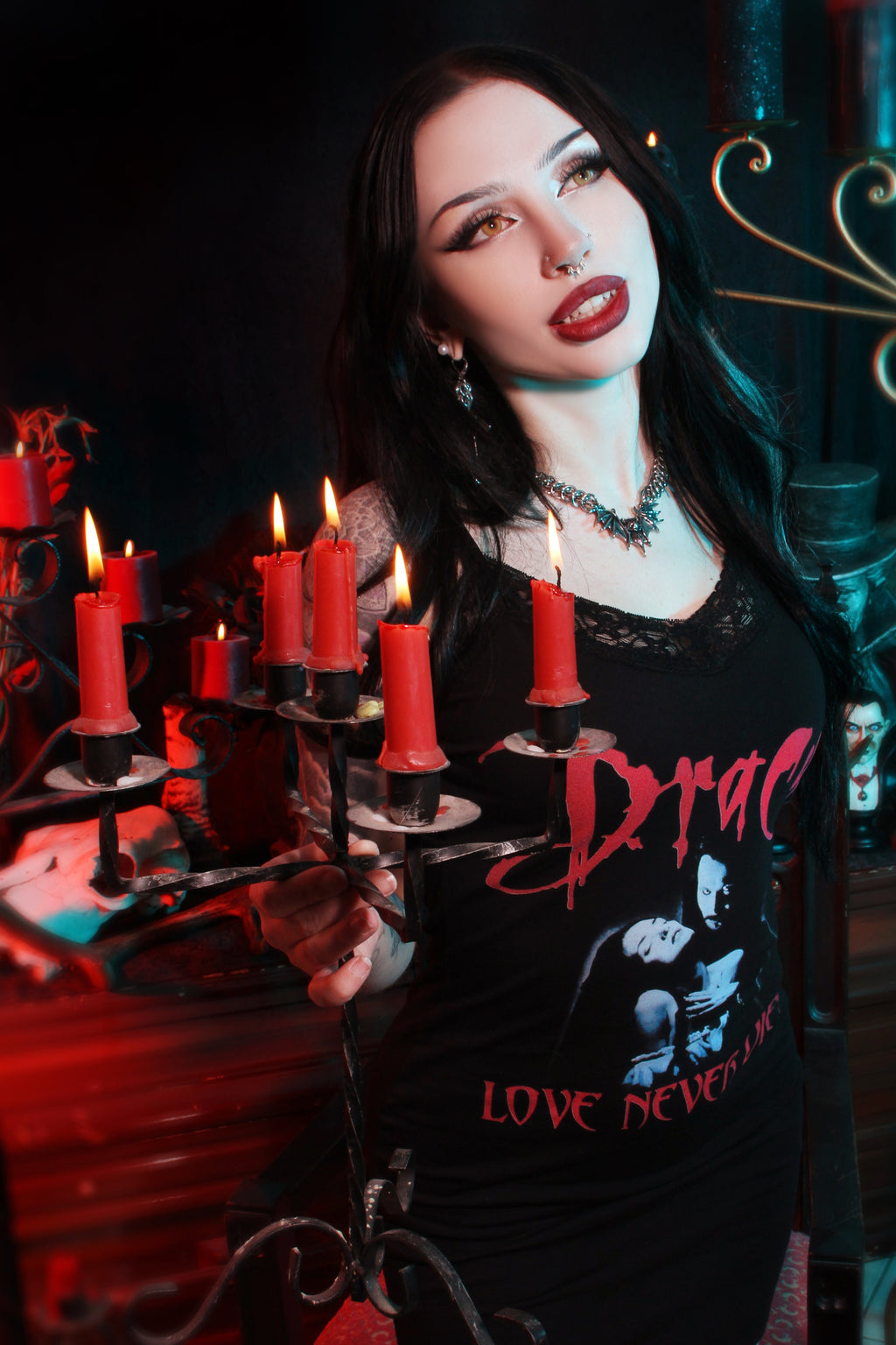Vera's Eyecandy Dracula Love Never Dies Lace Strap Dress