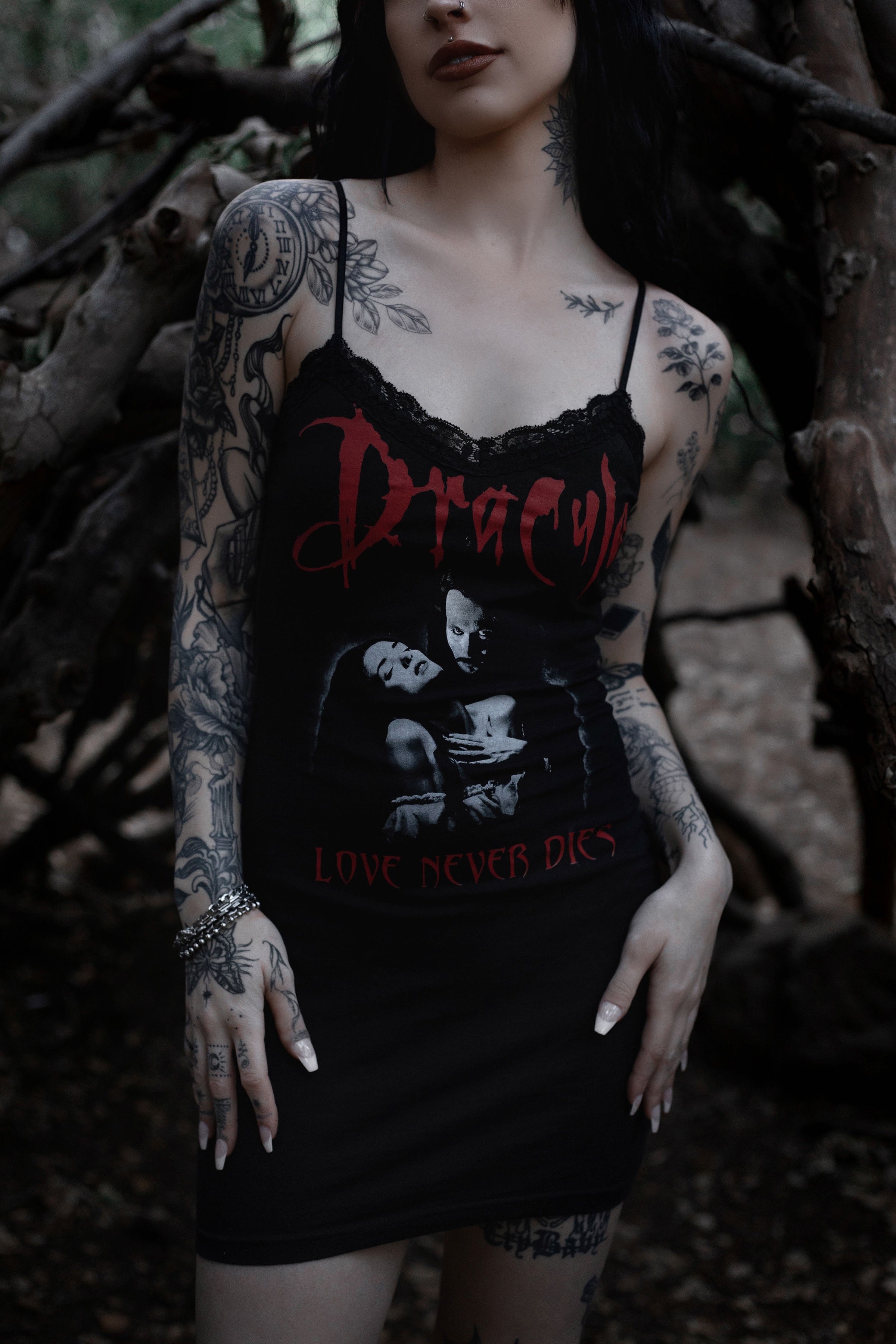 Vera's Eyecandy Dracula Love Never Dies Lace Strap Dress