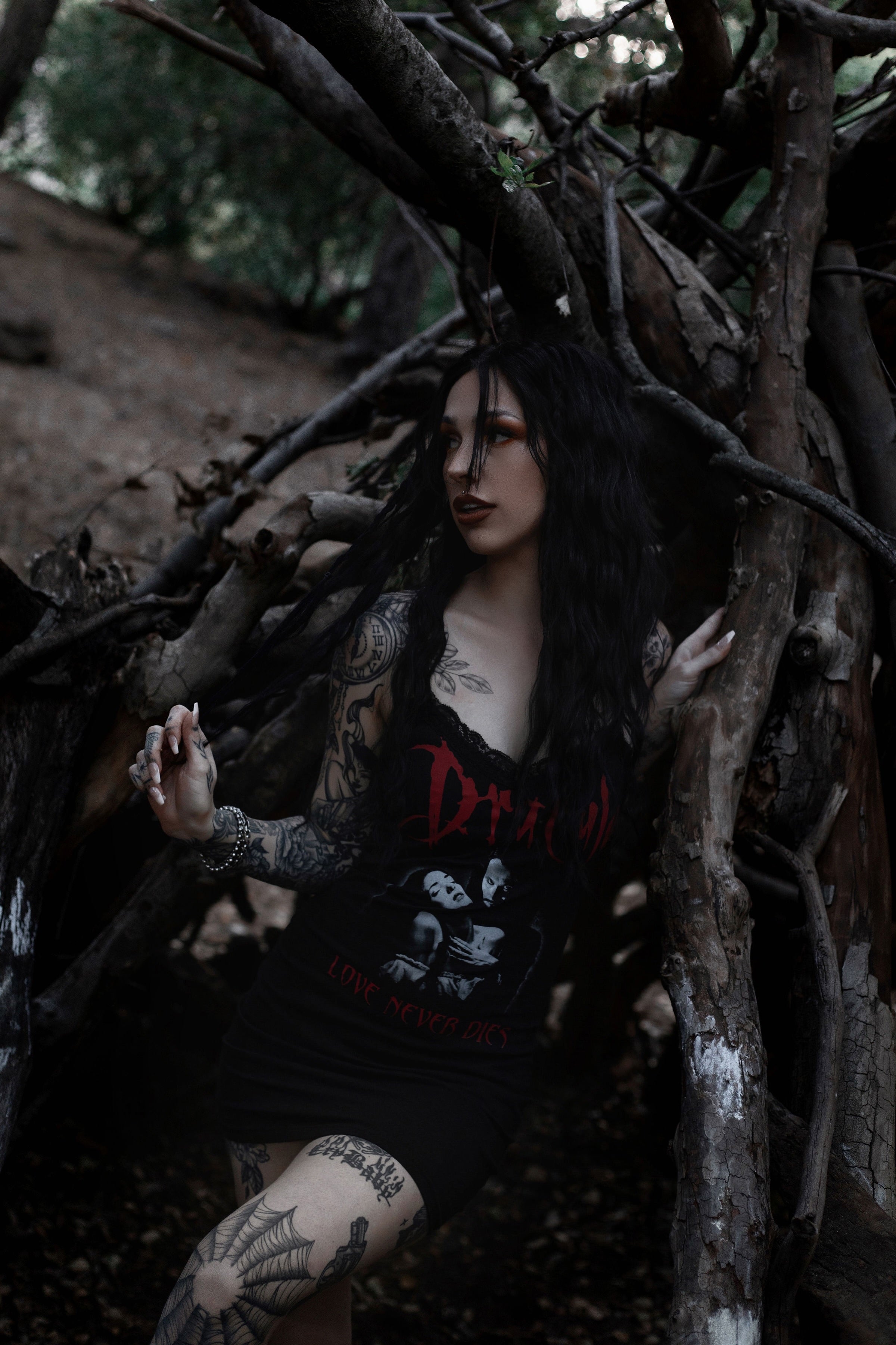 Vera's Eyecandy Dracula Love Never Dies Lace Strap Dress