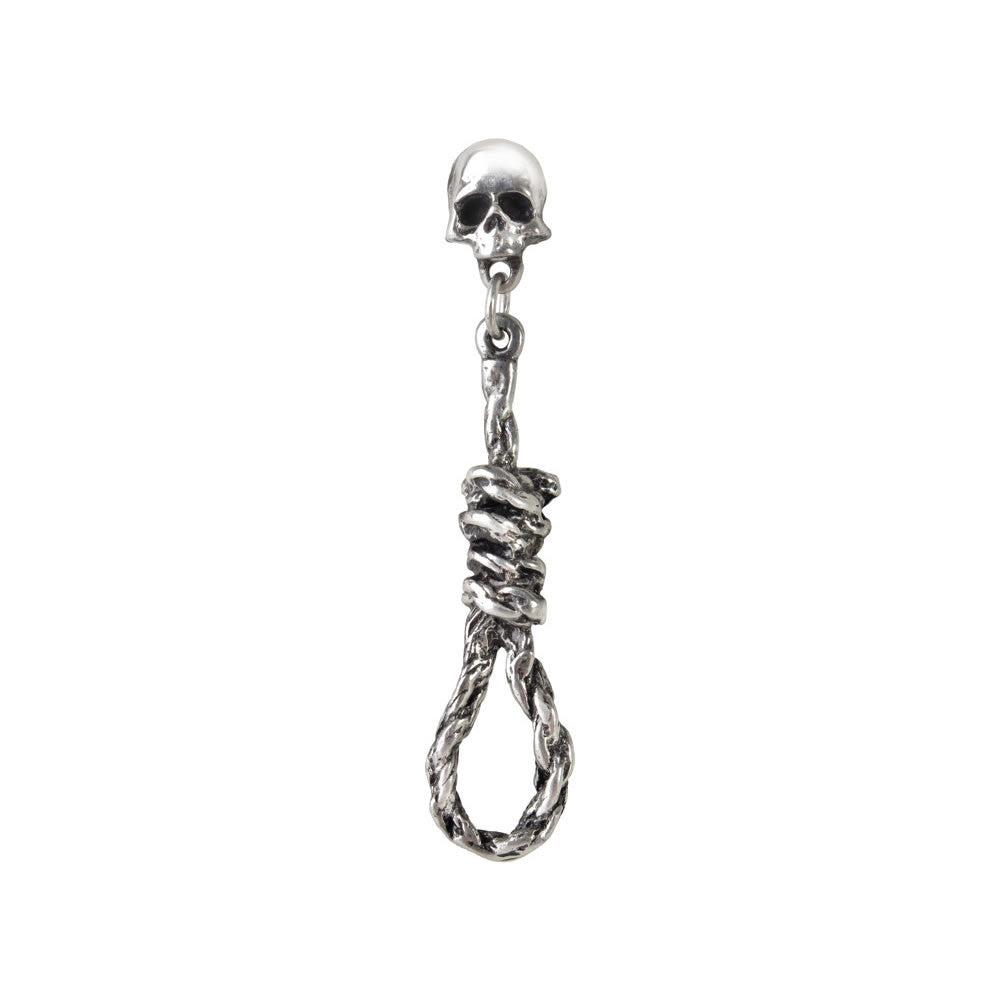 Alchemy Gothic Hang Man's Noose Skull Single Earring E256