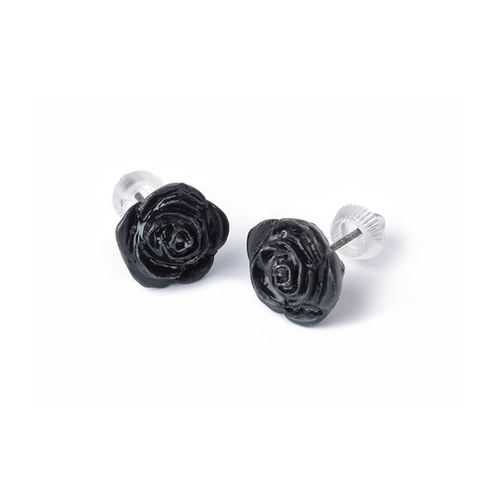 Alchemy Gothic The Romance of Black Rose Earrings E339