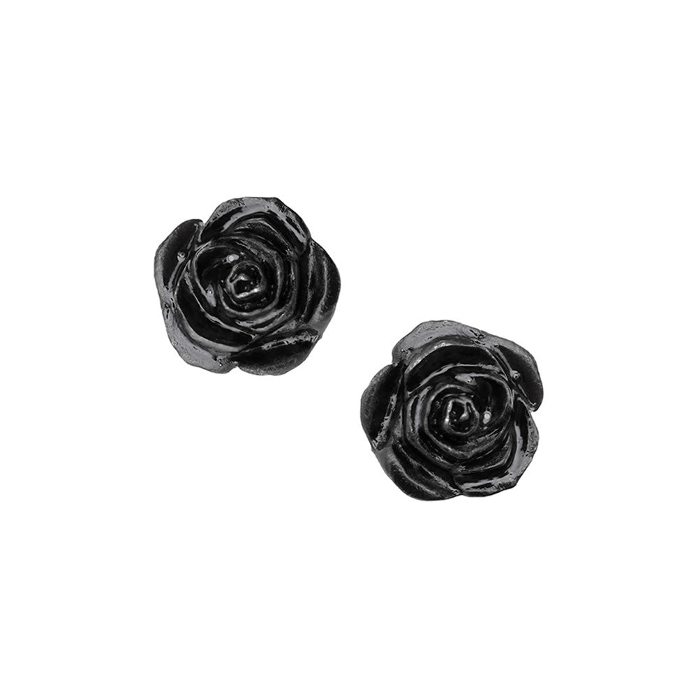 Alchemy Gothic The Romance of Black Rose Earrings E339