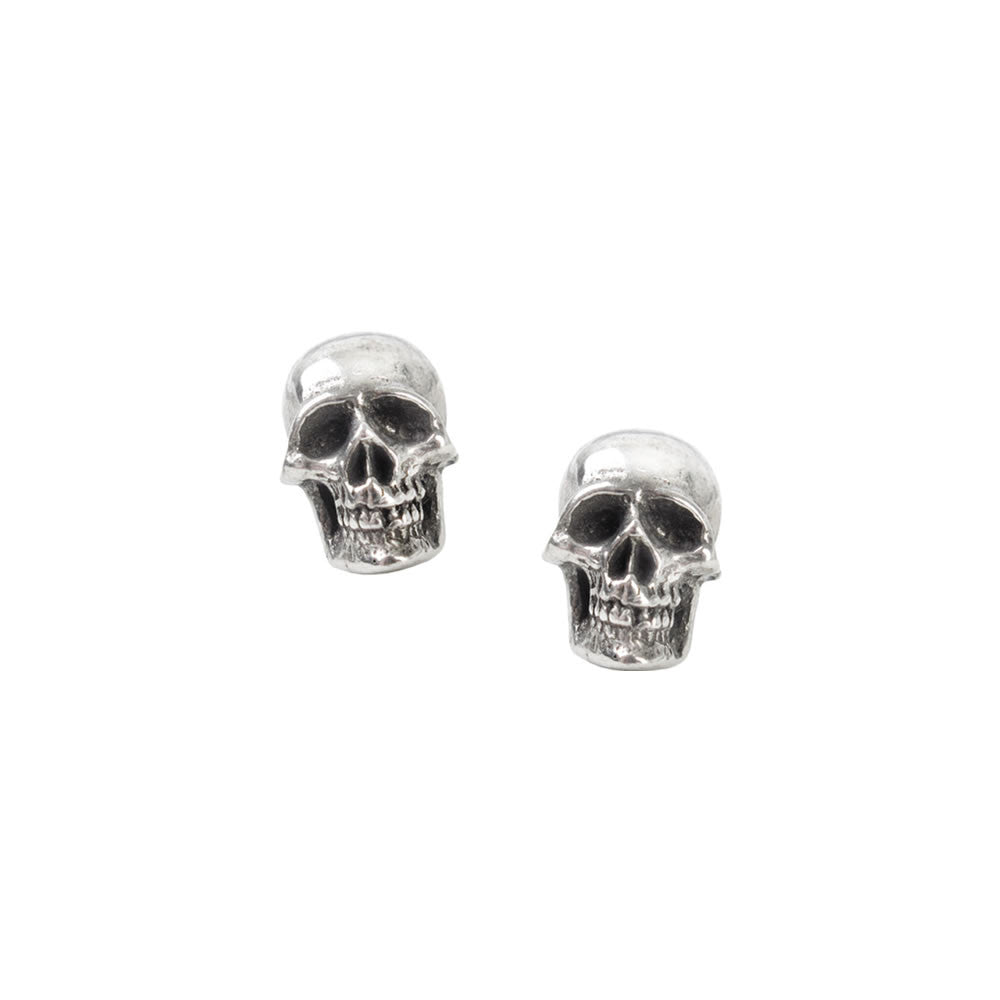 Alchemy Gothic Mortaurium Detailed Skull Earrings E342