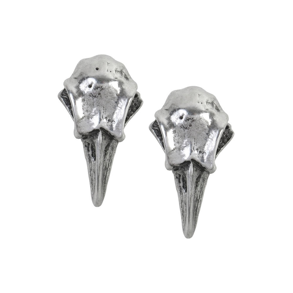 Alchemy Gothic Rabeschadel Raven Skull Earrings E359