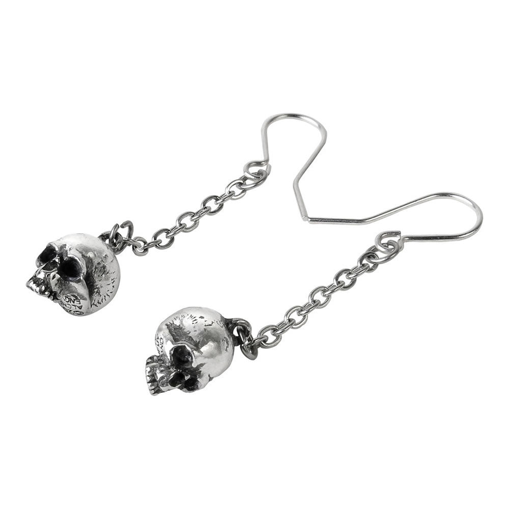 Alchemy Gothic Deadskull Chain Skull Earrings E364