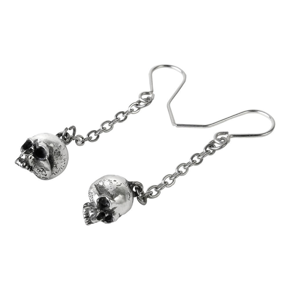 Alchemy Gothic Deadskull Chain Skull Earrings E364