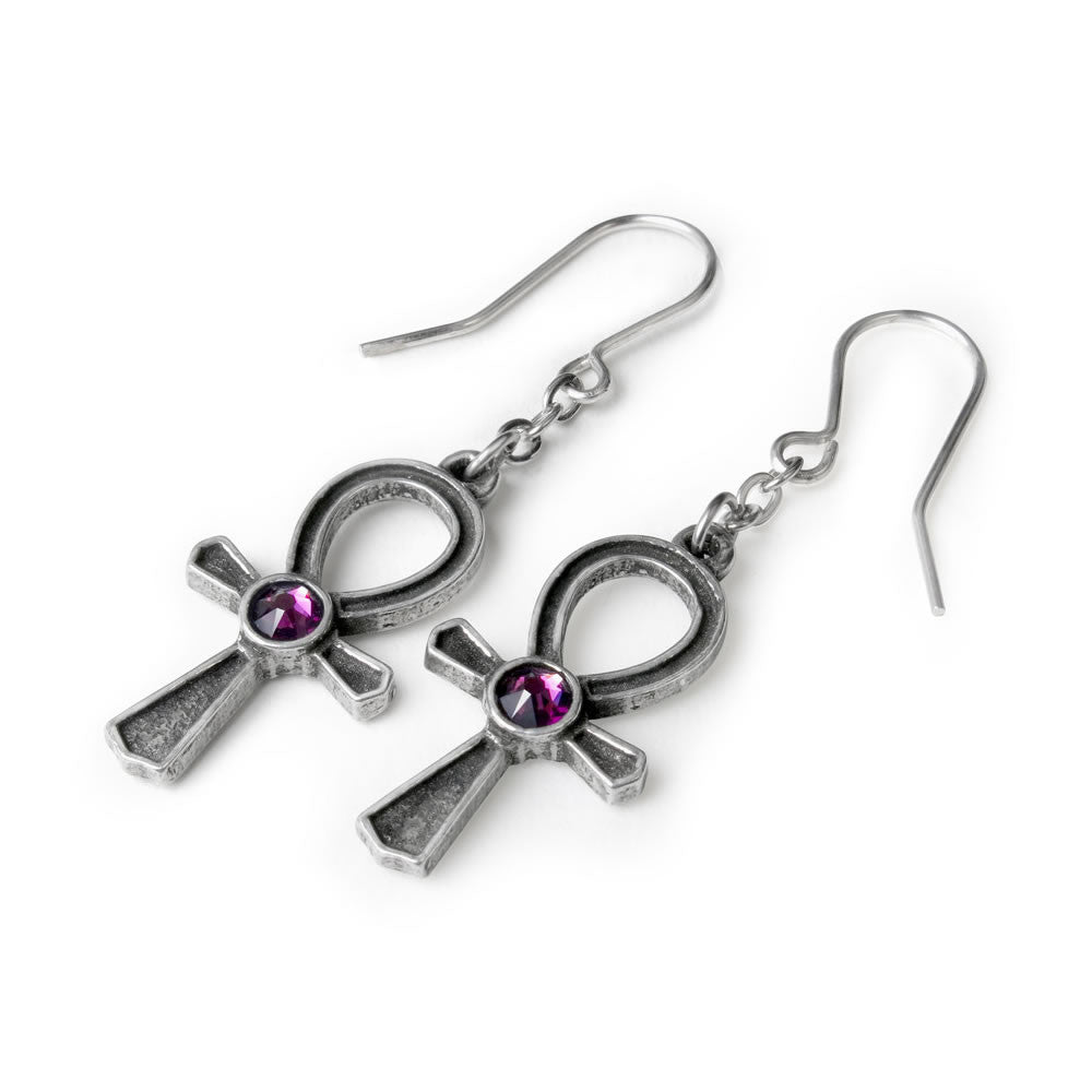 Alchemy Gothic Ankh Of Osiris Cross Earrings E372