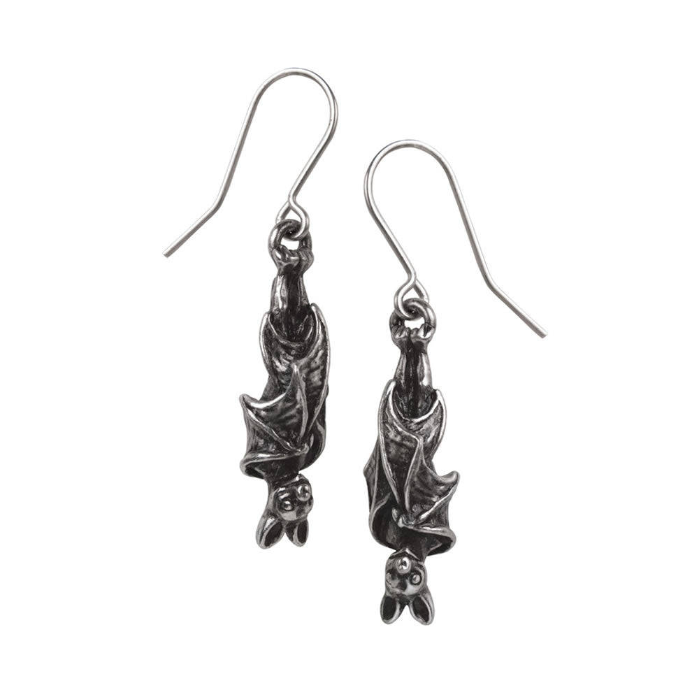 Alchemy Gothic Awaiting The Eventide Bat Earrings E373