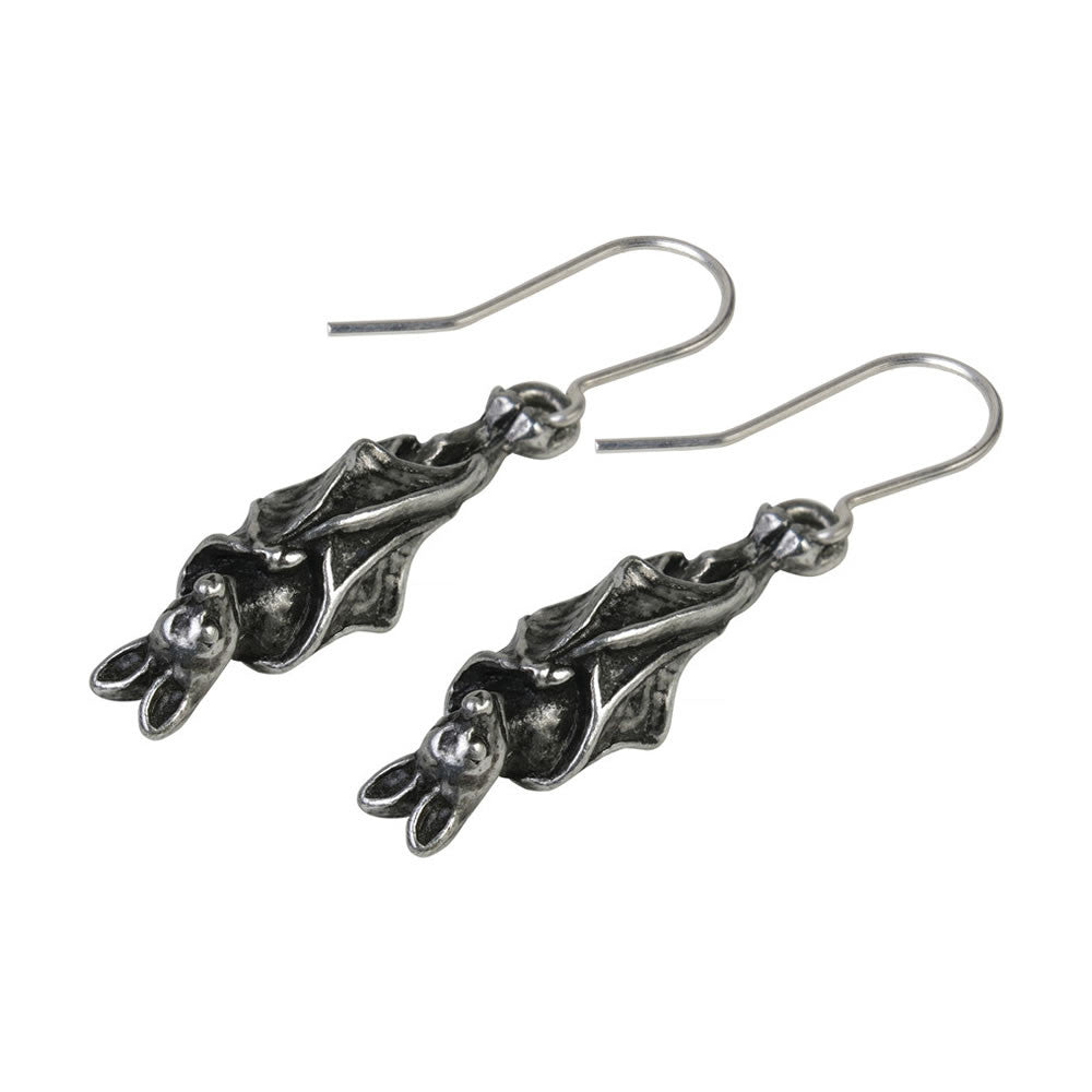 Alchemy Gothic Awaiting The Eventide Bat Earrings E373