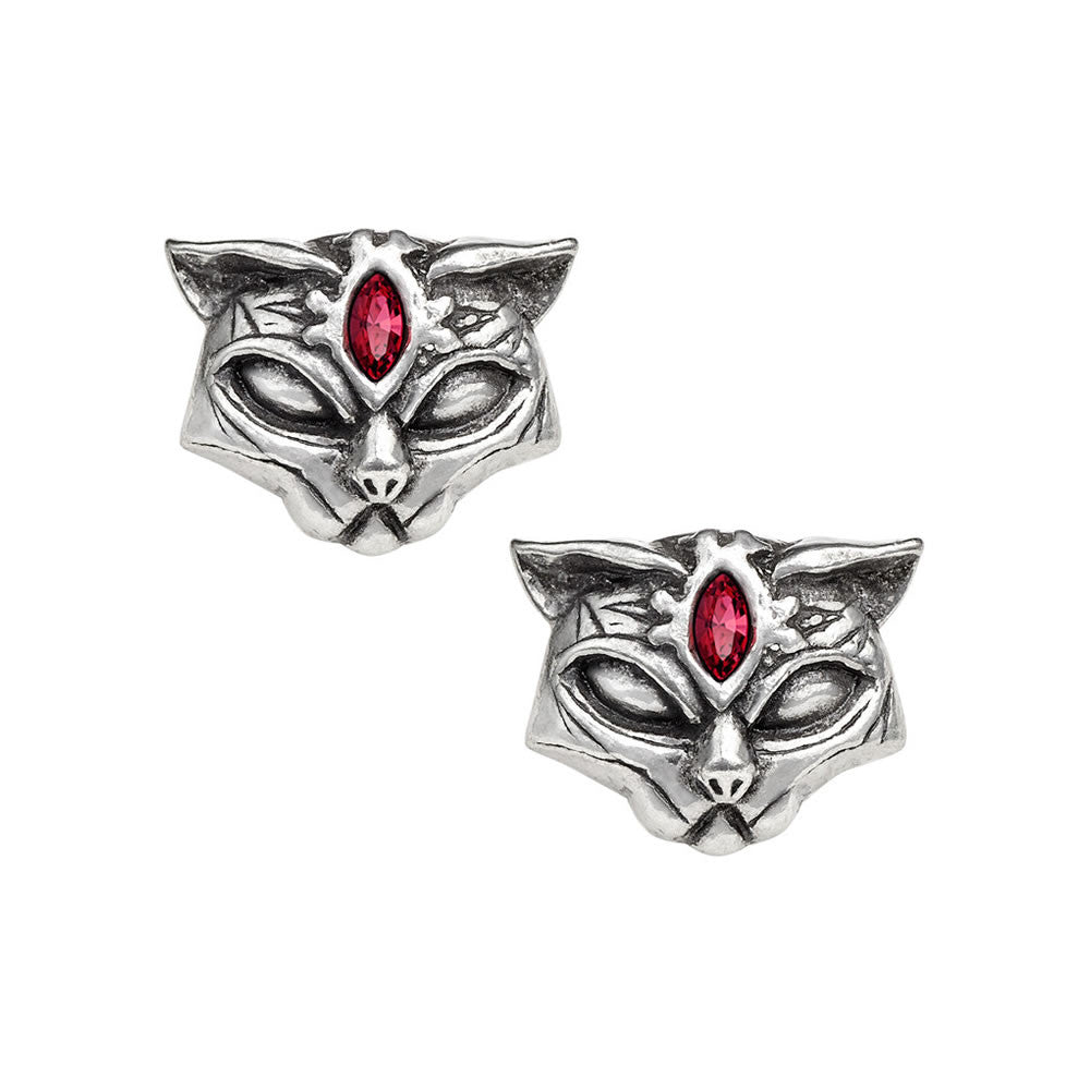 Alchemy Gothic Sacred Egyptian Cat Warrior Earrings E406