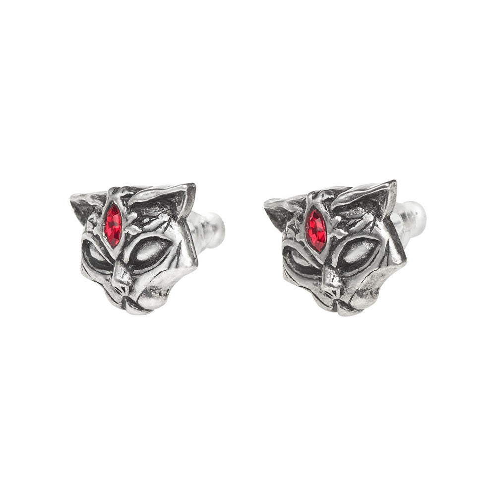 Alchemy Gothic Sacred Egyptian Cat Warrior Earrings E406