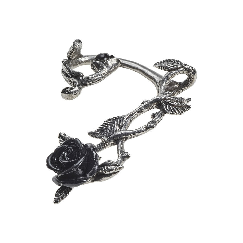 Alchemy Gothic Romantic Black Rose Left Ear Ear Wrap E410