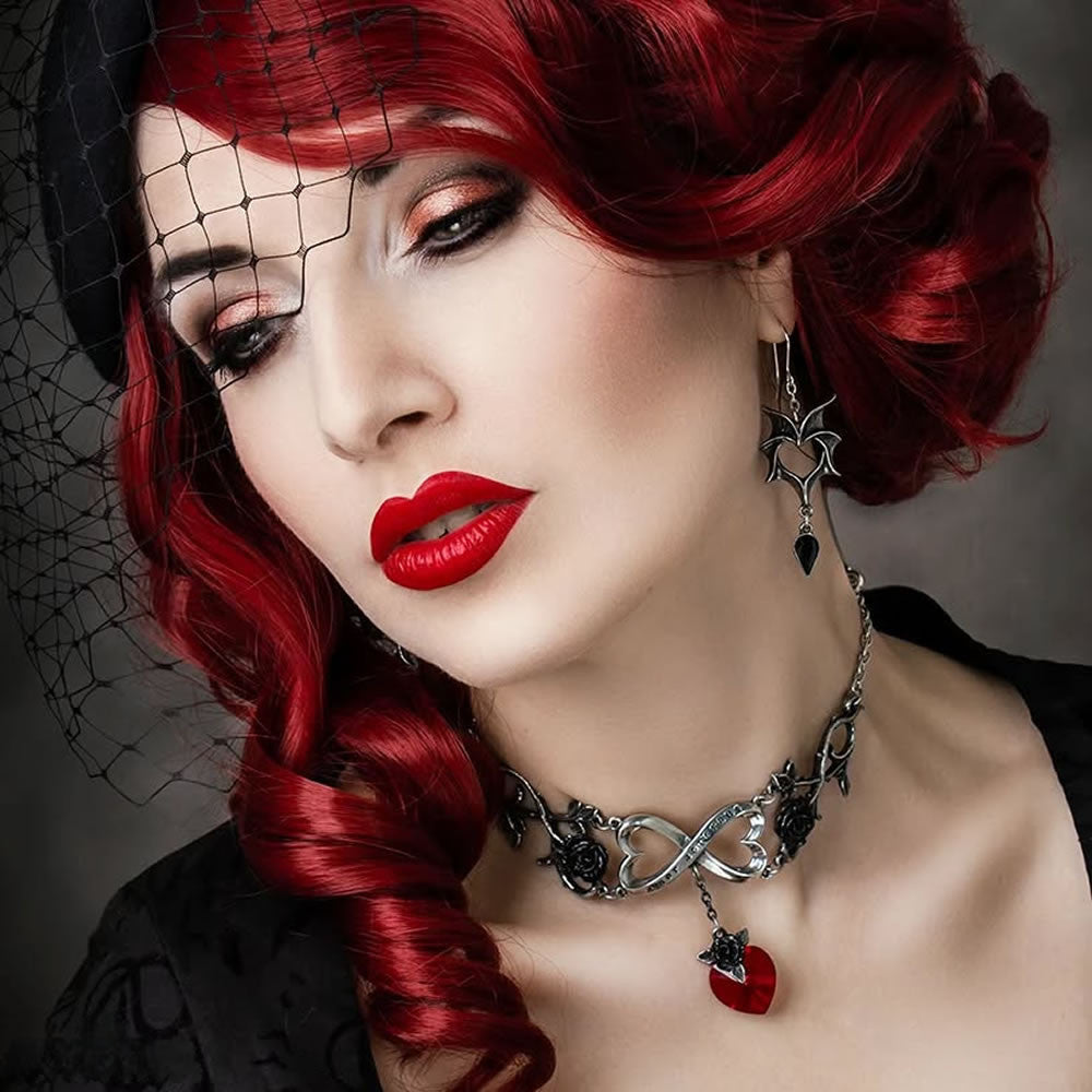 Alchemy Gothic Love Bat Earrings Winged Hearts E425