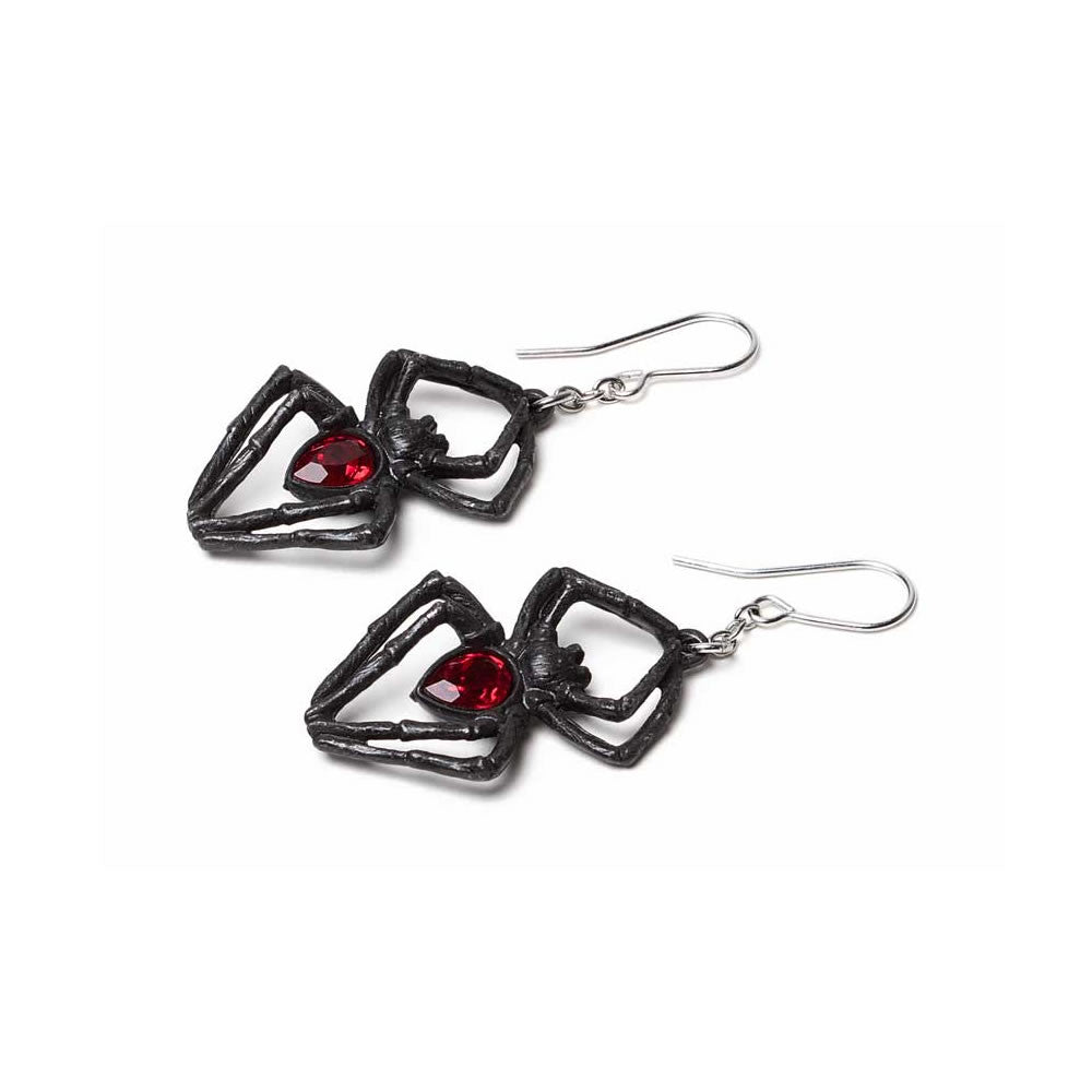 Alchemy Gothic Black Widow Spider Earrings E428