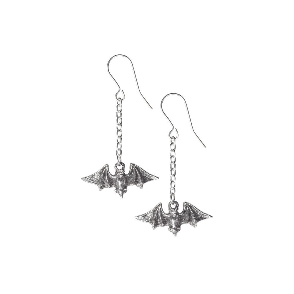 Alchemy Gothic Kiss The Night Earrings Flying Bats E429