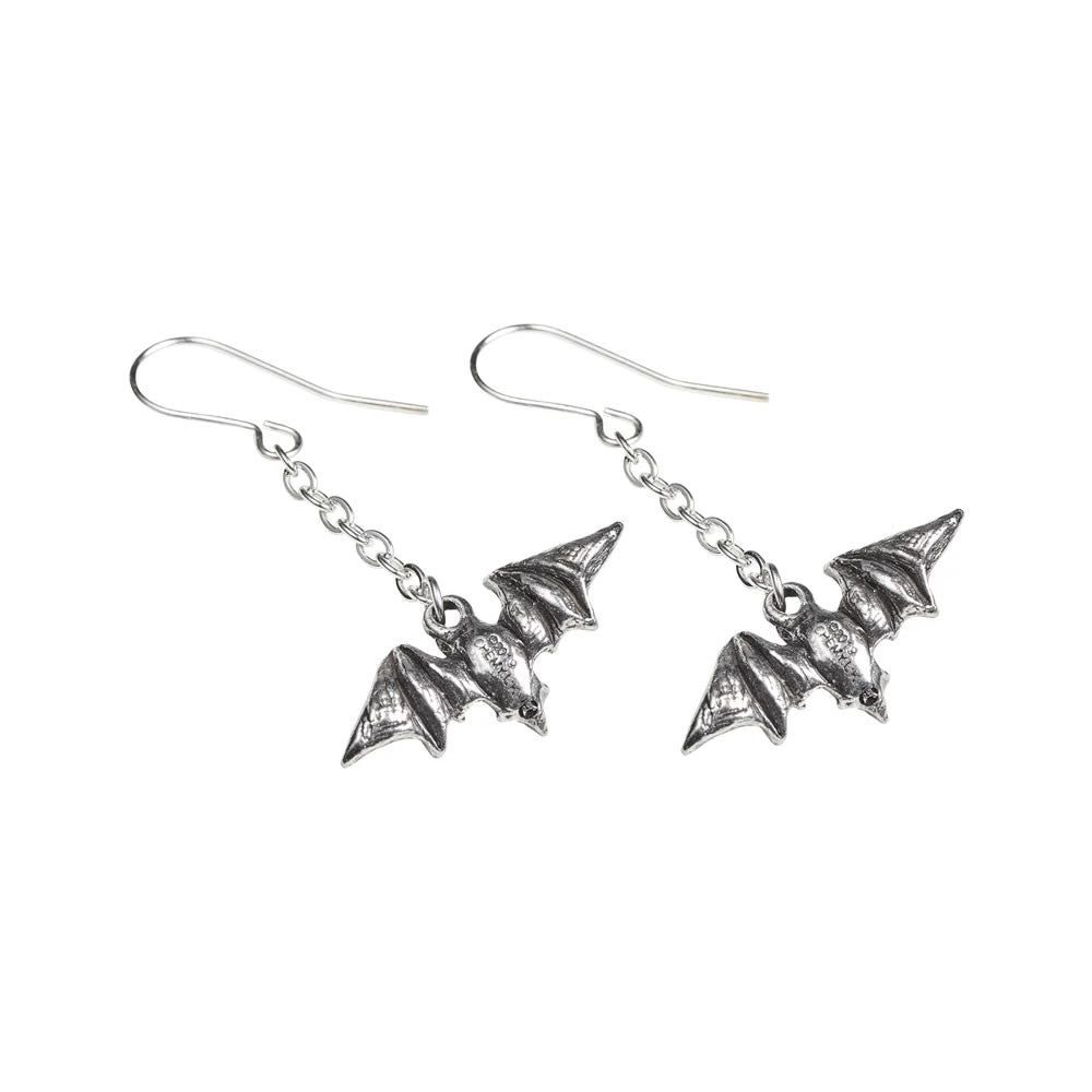 Alchemy Gothic Kiss The Night Earrings Flying Bats E429