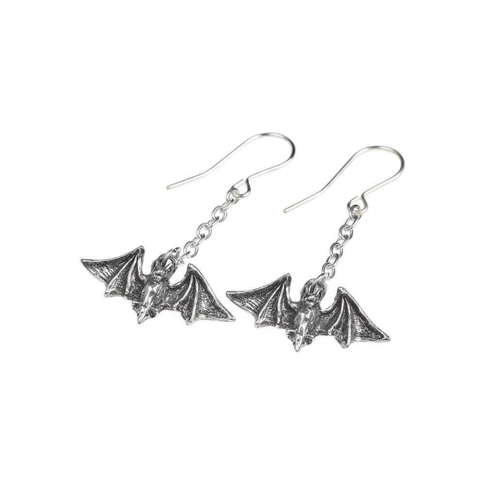 Alchemy Gothic Kiss The Night Earrings Flying Bats E429