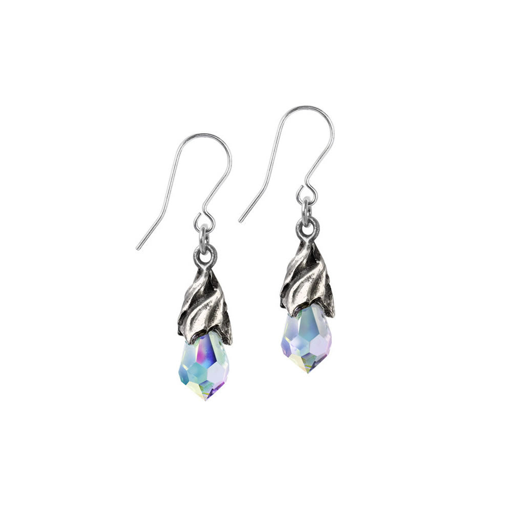 Alchemy Gothic Empyrean Tear Crystal Black Red Clear Earrings E437