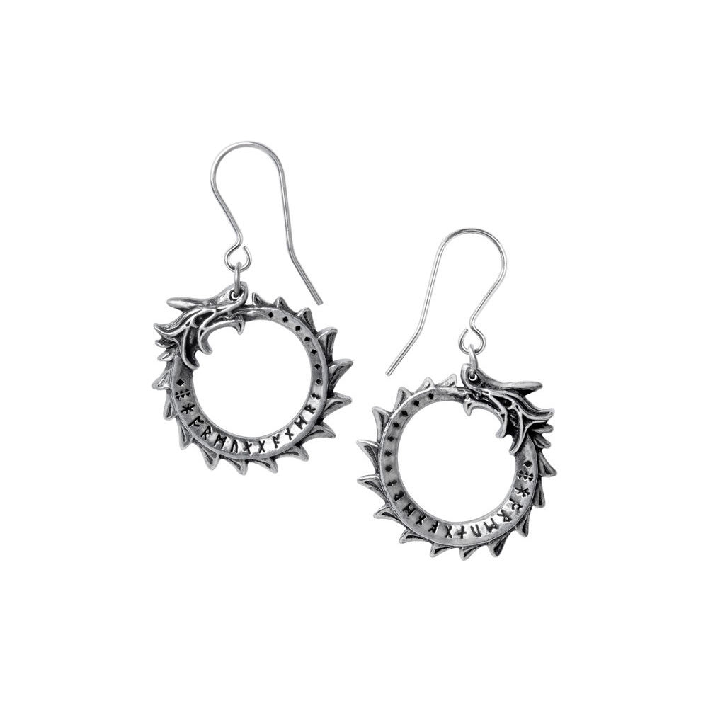 Alchemy Gothic Jormungand Ouroboros Dragon Earrings E440