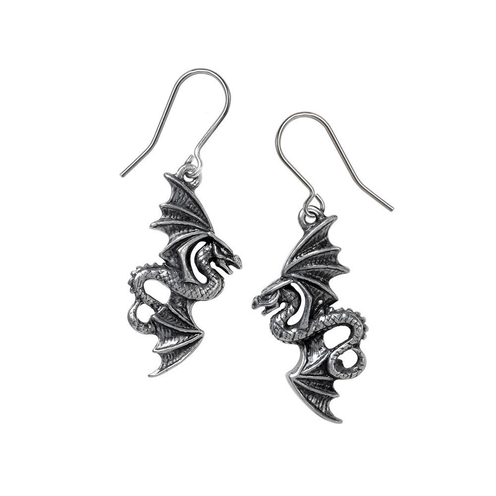 Alchemy Gothic Flight of Airus Dragon Earrings E442