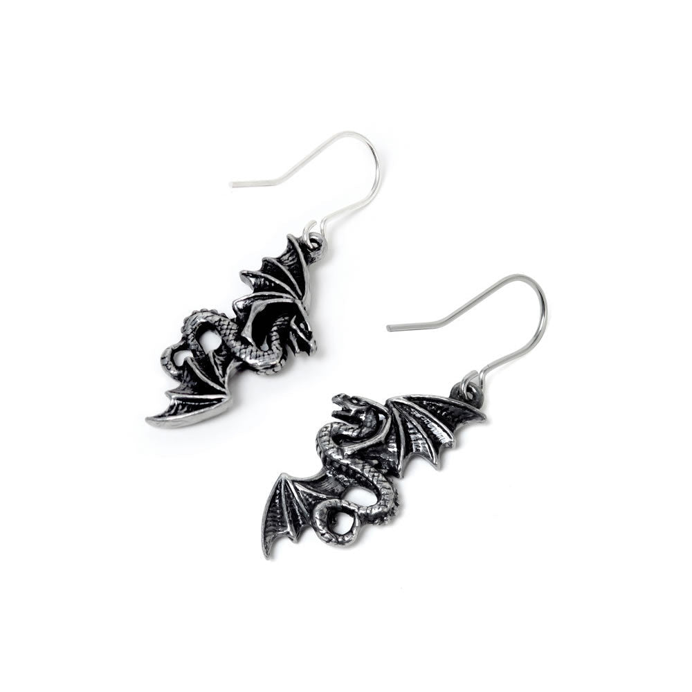 Alchemy Gothic Flight of Airus Dragon Earrings E442