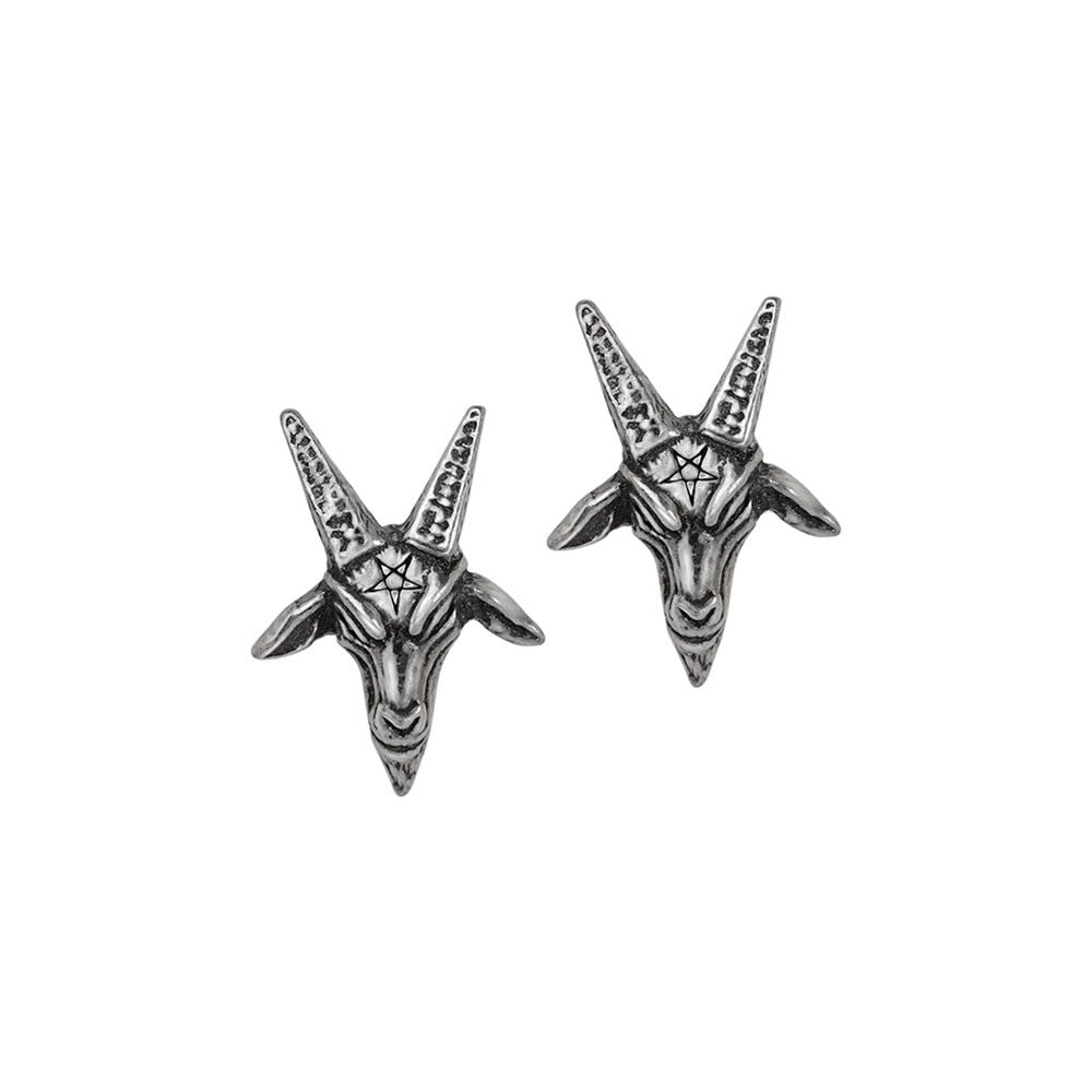 Alchemy Gothic Baphomet Stud Earrings E449