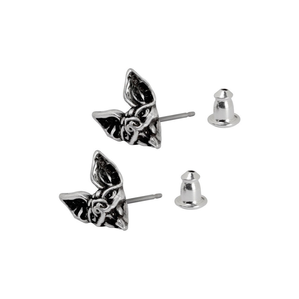 Alchemy Gothic Cauchemar Studs Hognose Bat Earrings E457