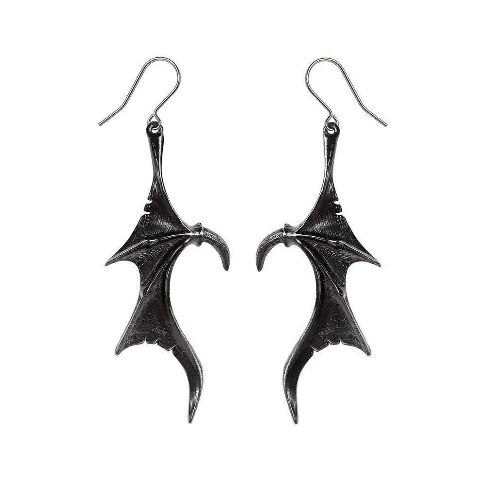 Alchemy Gothic Wings of Midnight Dragon Wing Earrings E463