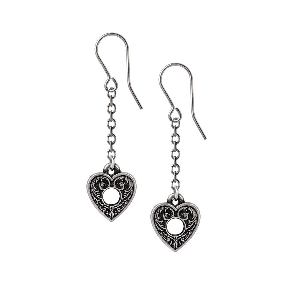 Alchemy Gothic Heart Ouija Planchette Earrings E471