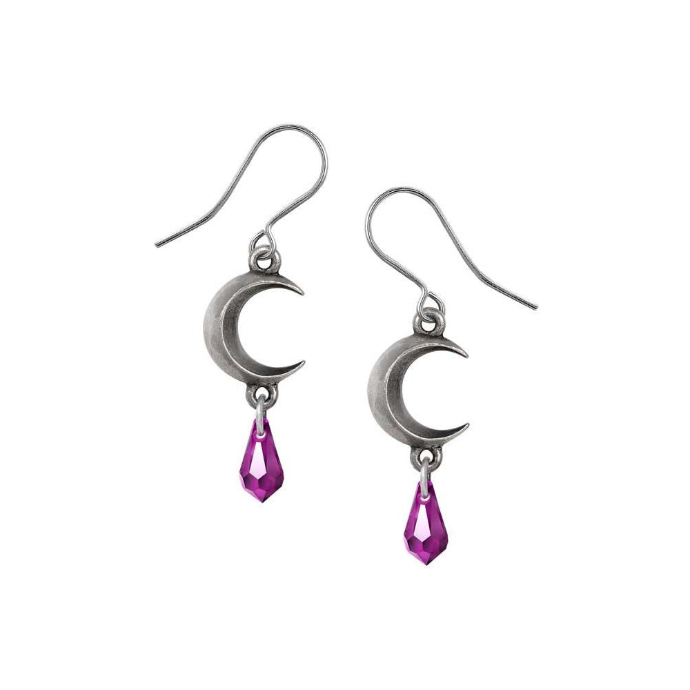 Alchemy Gothic Tears of the Moon Purple Earrings E477