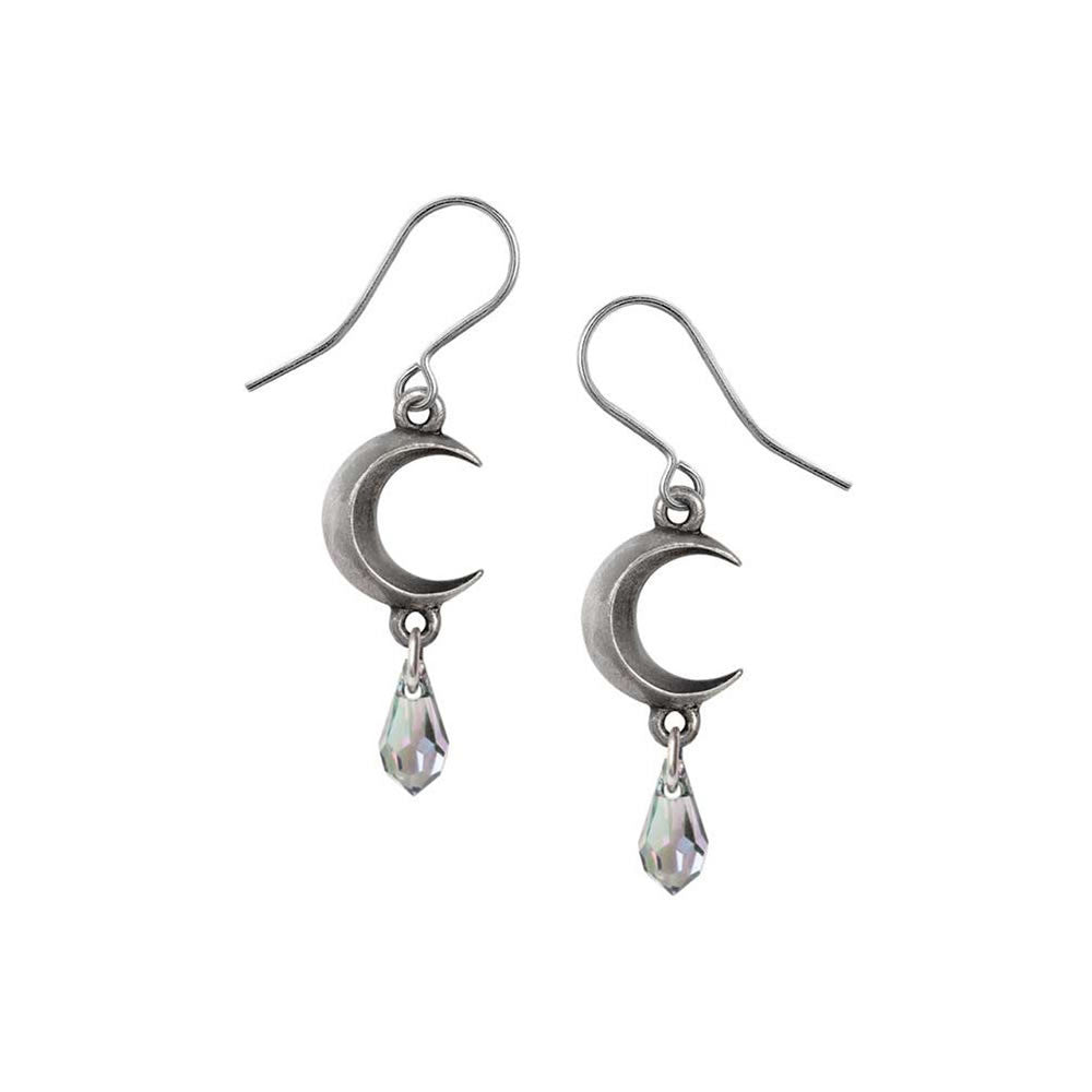 Alchemy Gothic Tears of the Moon Clear Earrings E477