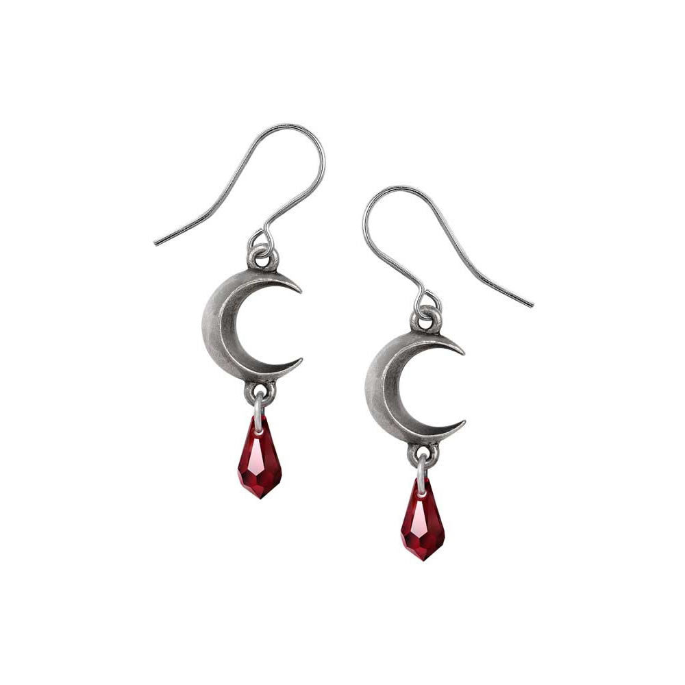 Alchemy Gothic Tears of the Moon Red Earrings E477