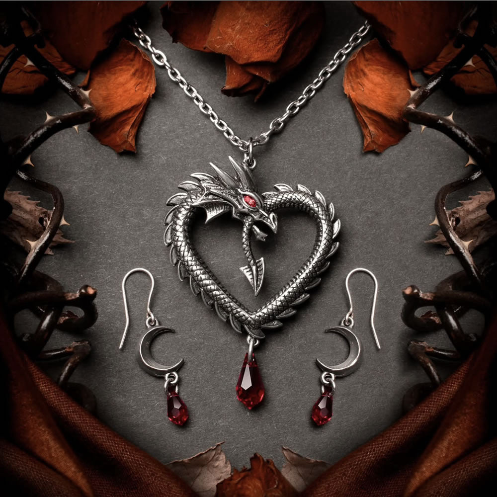 Alchemy Gothic Tears of the Moon Red Earrings E477