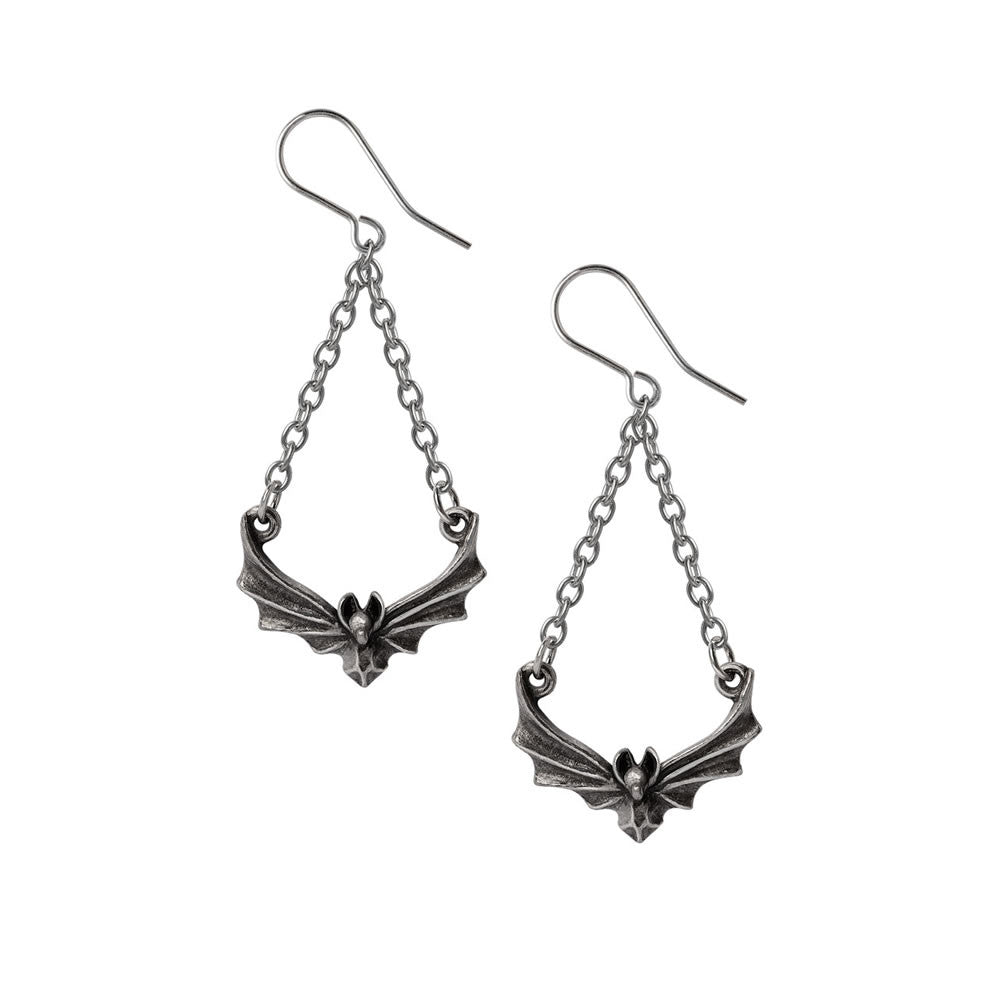 Alchemy Gothic The Attic Flying Bat Earrings E479