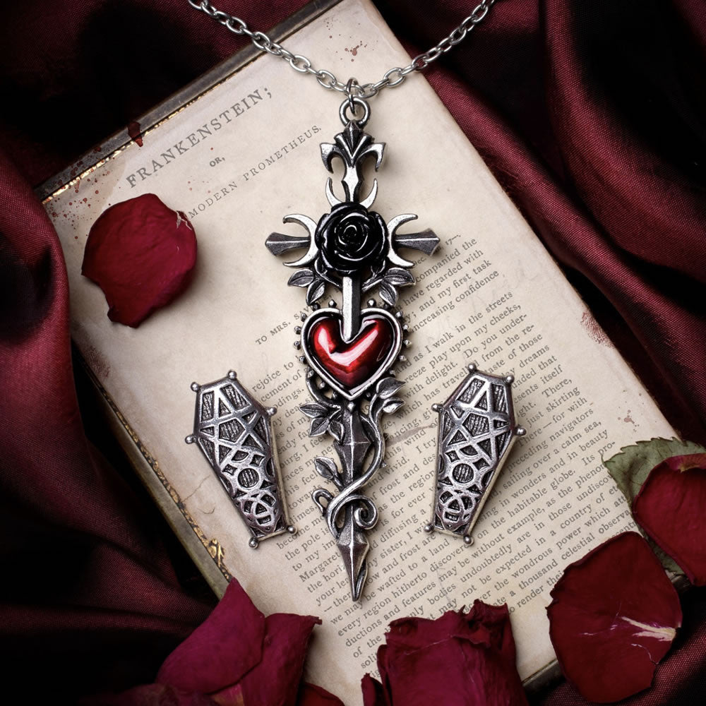 Alchemy Gothic Hex Coffin Earrings E480