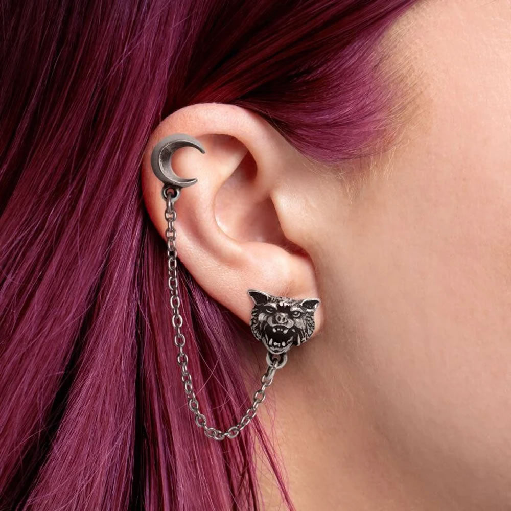 Alchemy Gothic Howl Earring Double Piercing E481